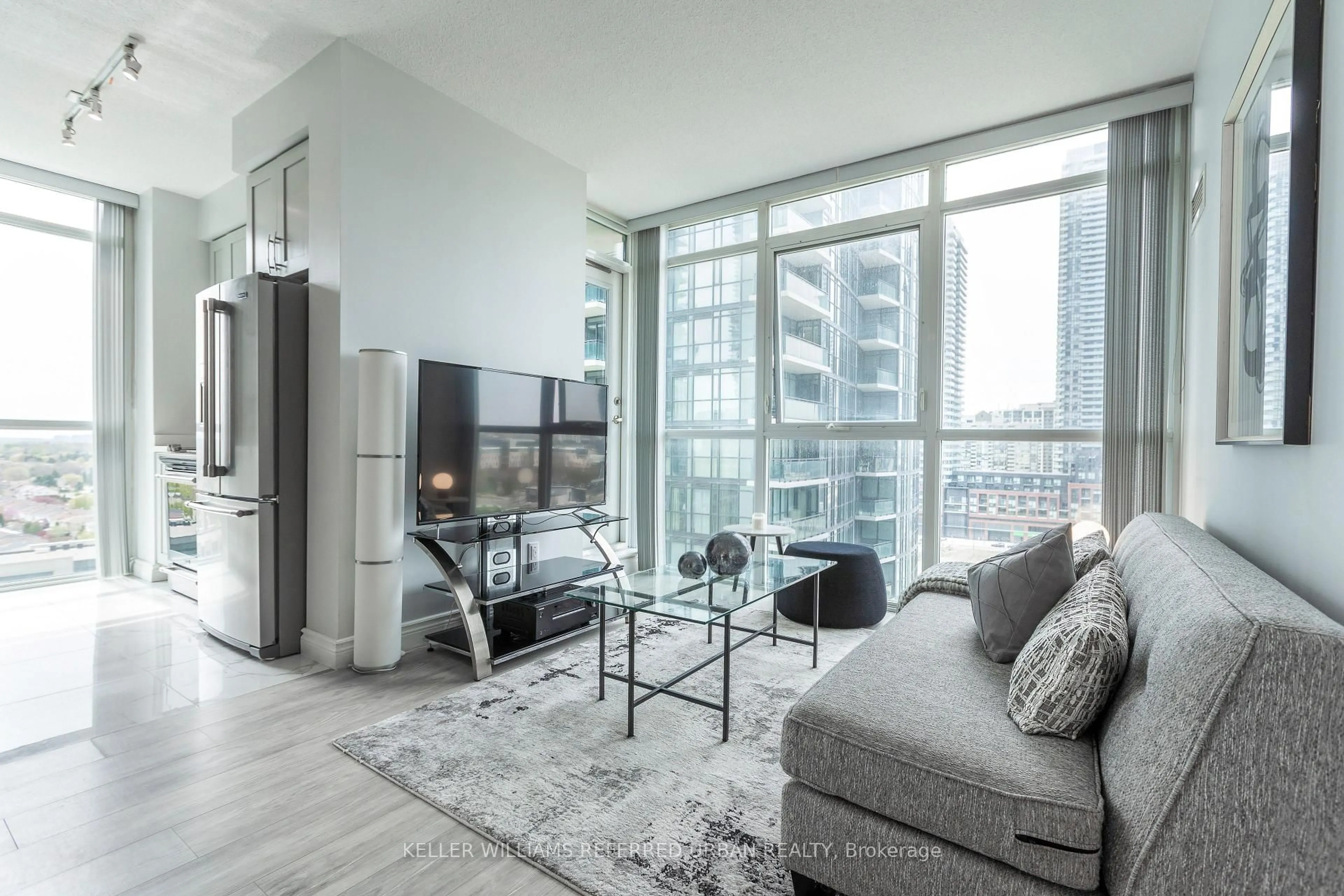 Living room with furniture, unknown for 4070 Confederation Pkwy #1107, Mississauga Ontario L5B 0E9