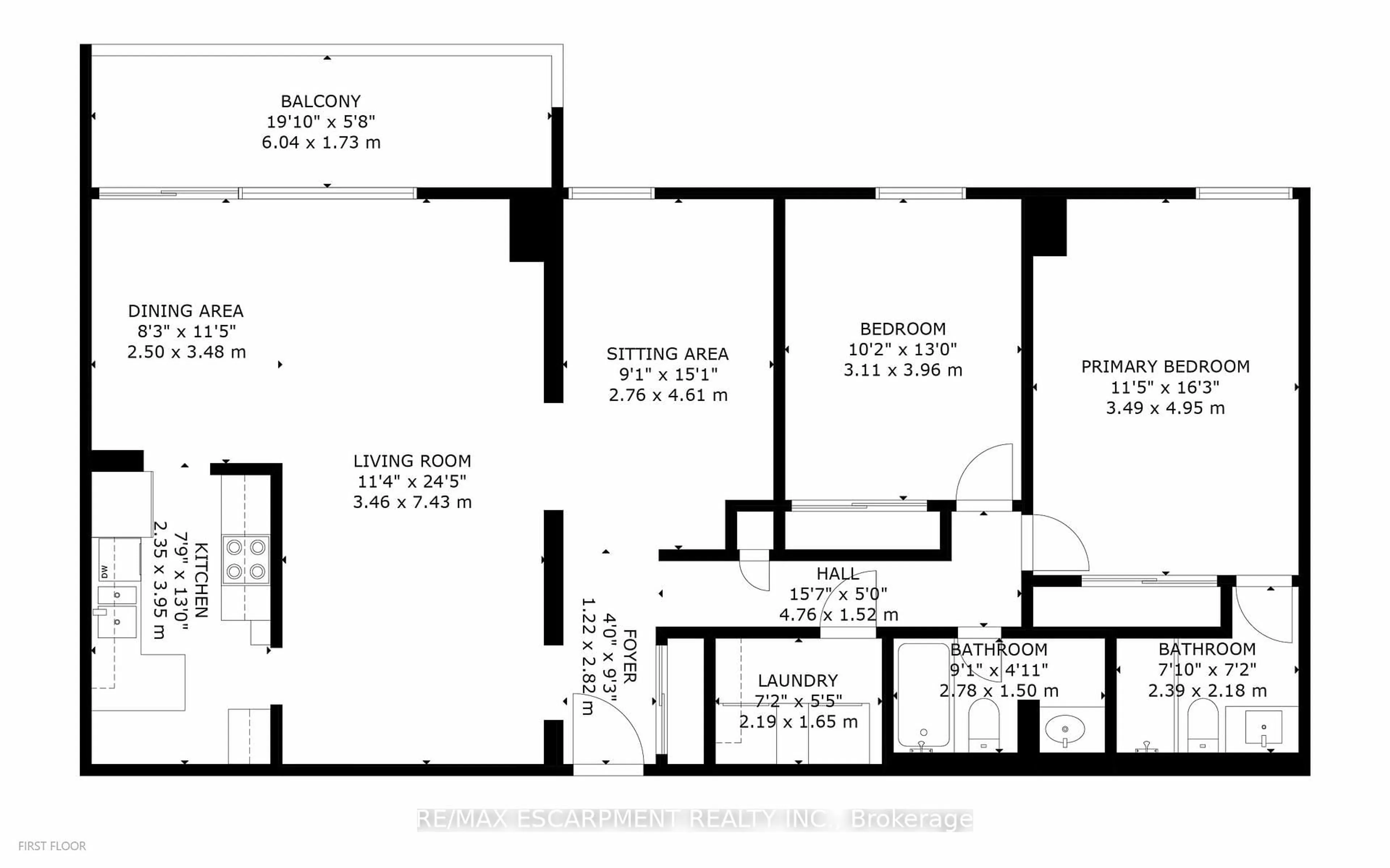 Floor plan for 2055 Upper Middle Rd #1504, Burlington Ontario L7P 3P4