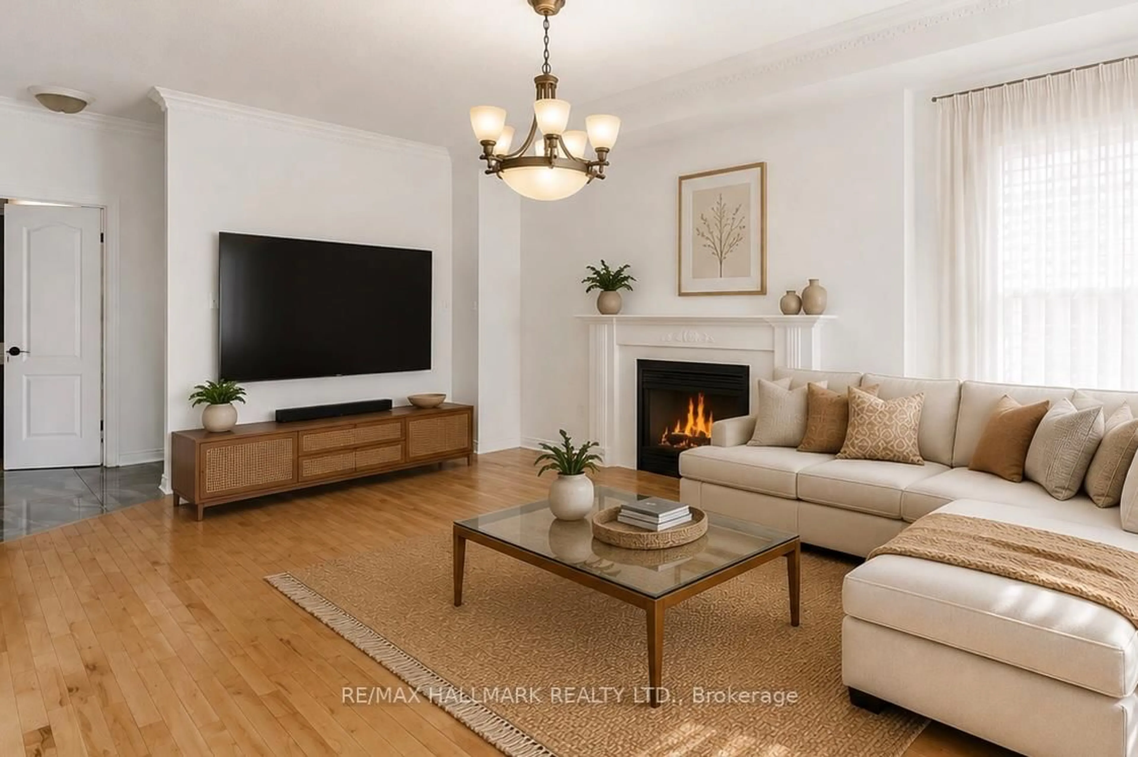 Living room with furniture, wood/laminate floor for 2013 Rosemount Cres, Oakville Ontario L6M 3A5