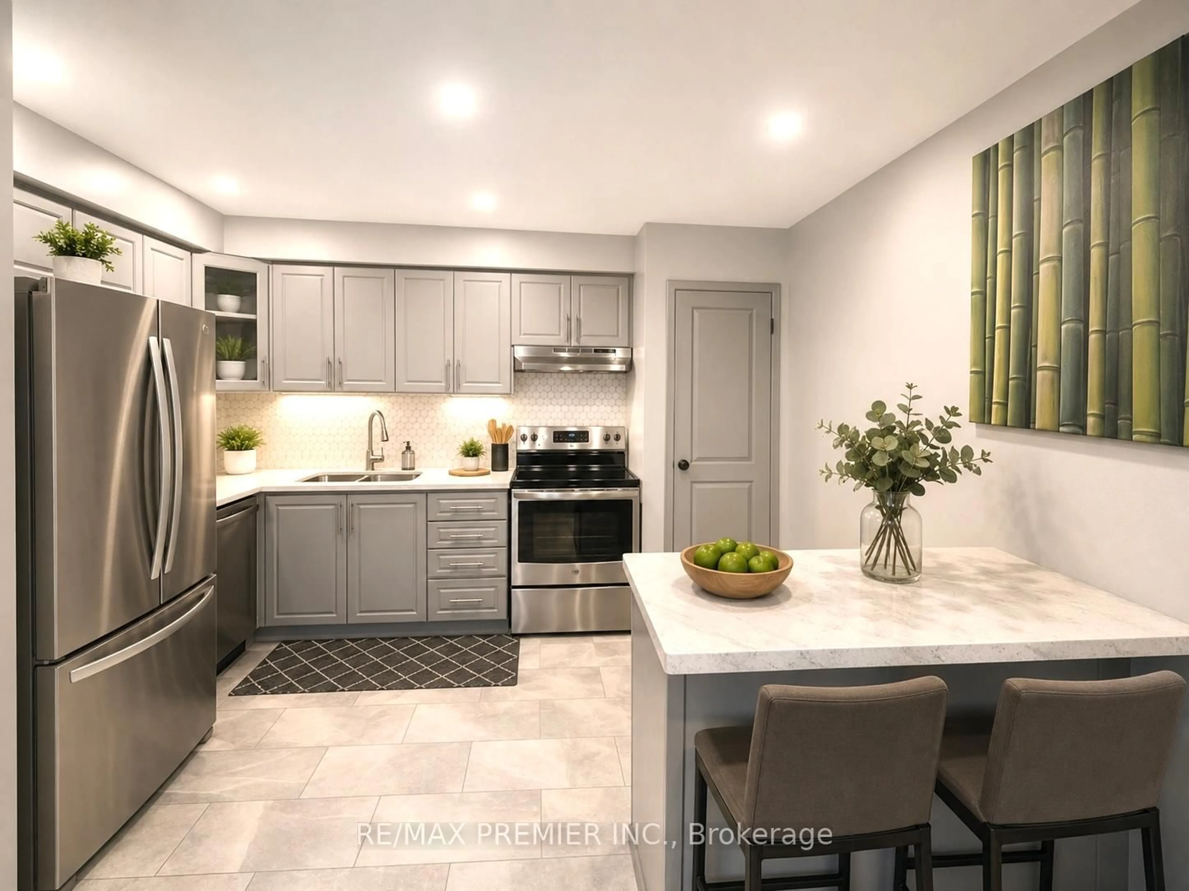 Open concept kitchen, ceramic/tile floor for 254 John Garland Blvd #140, Toronto Ontario M9V 1N8