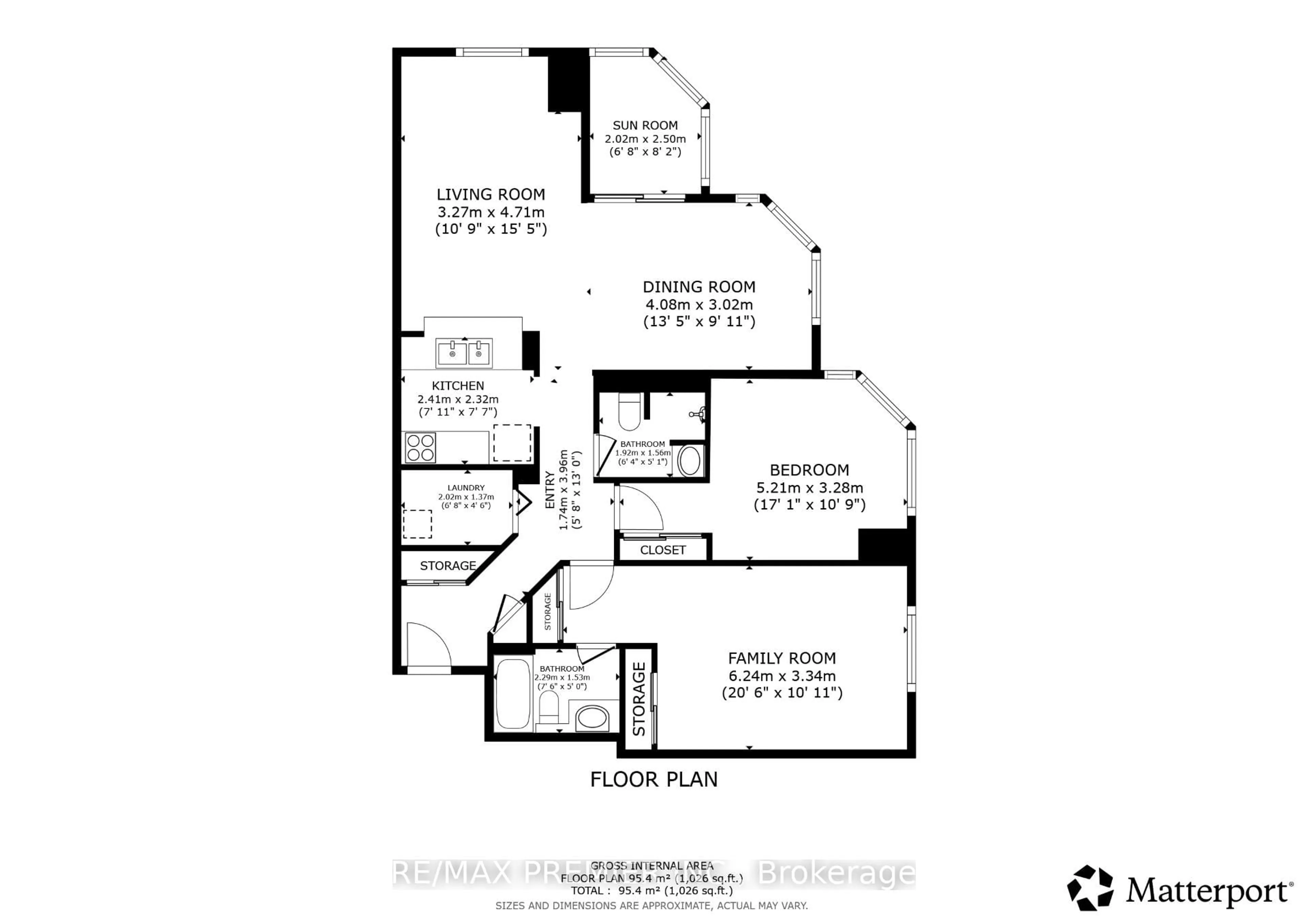 Floor plan for 1 Hickory Tree Rd #1504, Toronto Ontario M9N 3W4