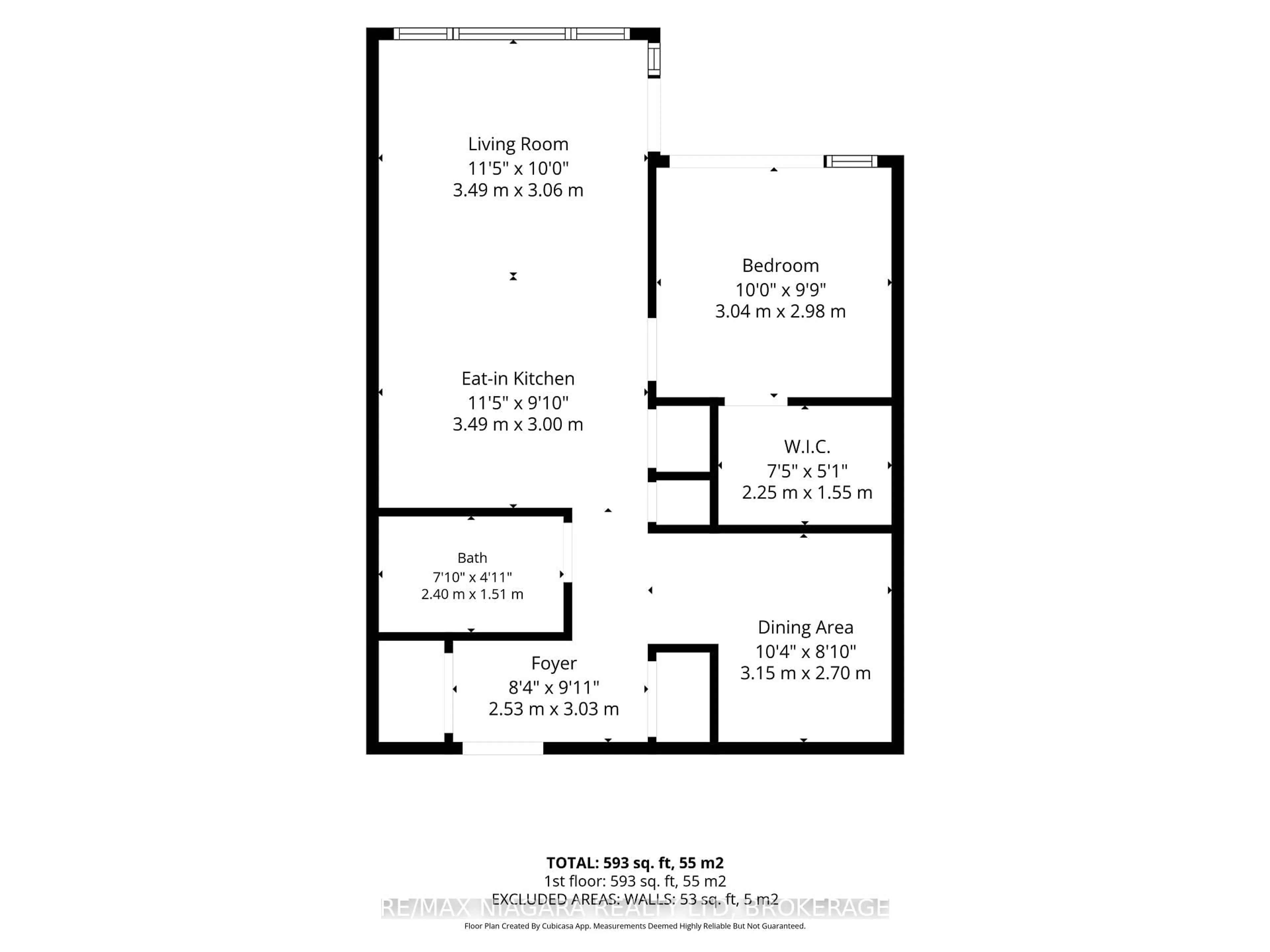 Floor plan for 21 Park St #717, Mississauga Ontario L5G 1L7