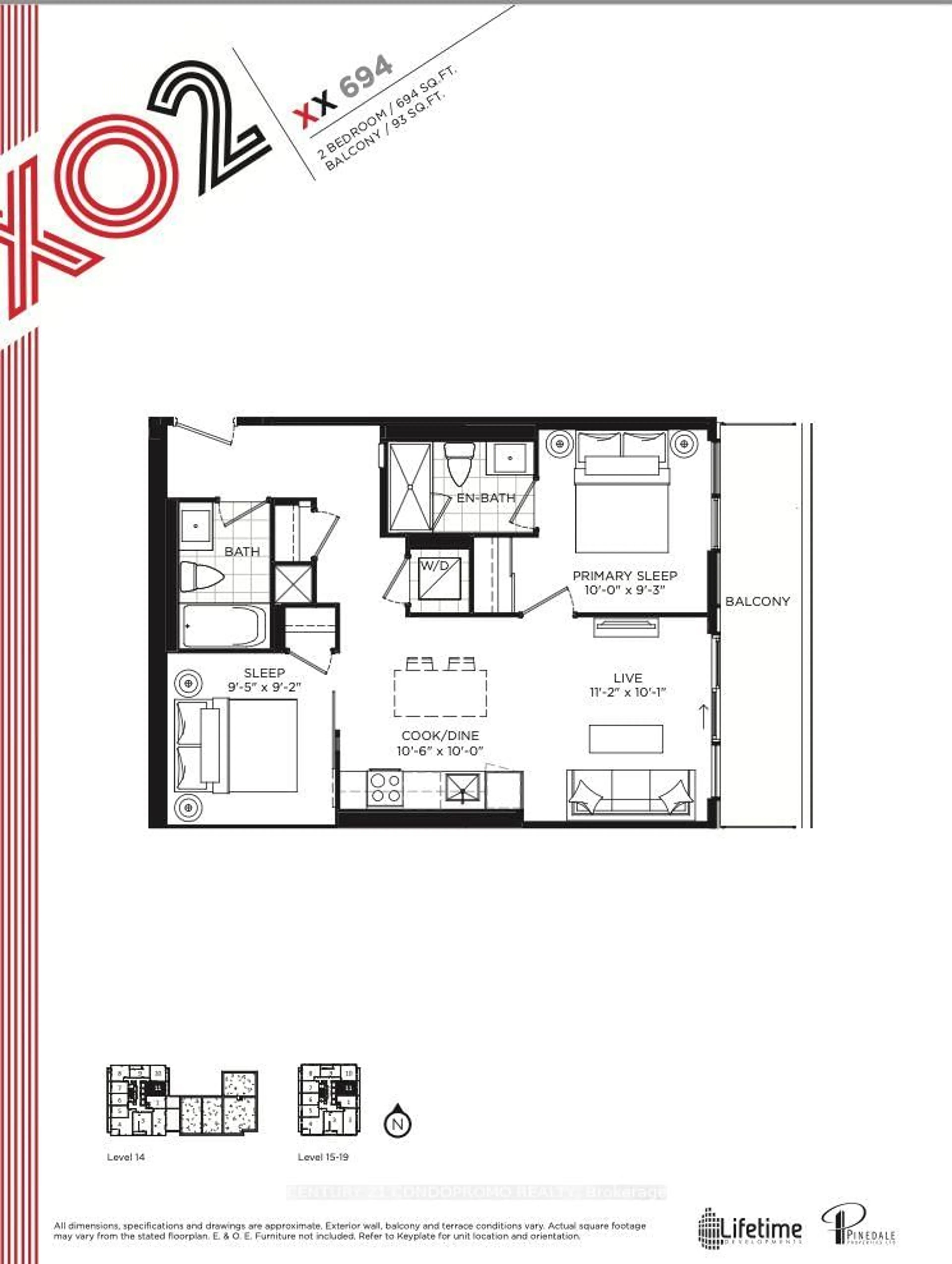 Floor plan for 285 Dufferin St #1511, Toronto Ontario M6K 0J2