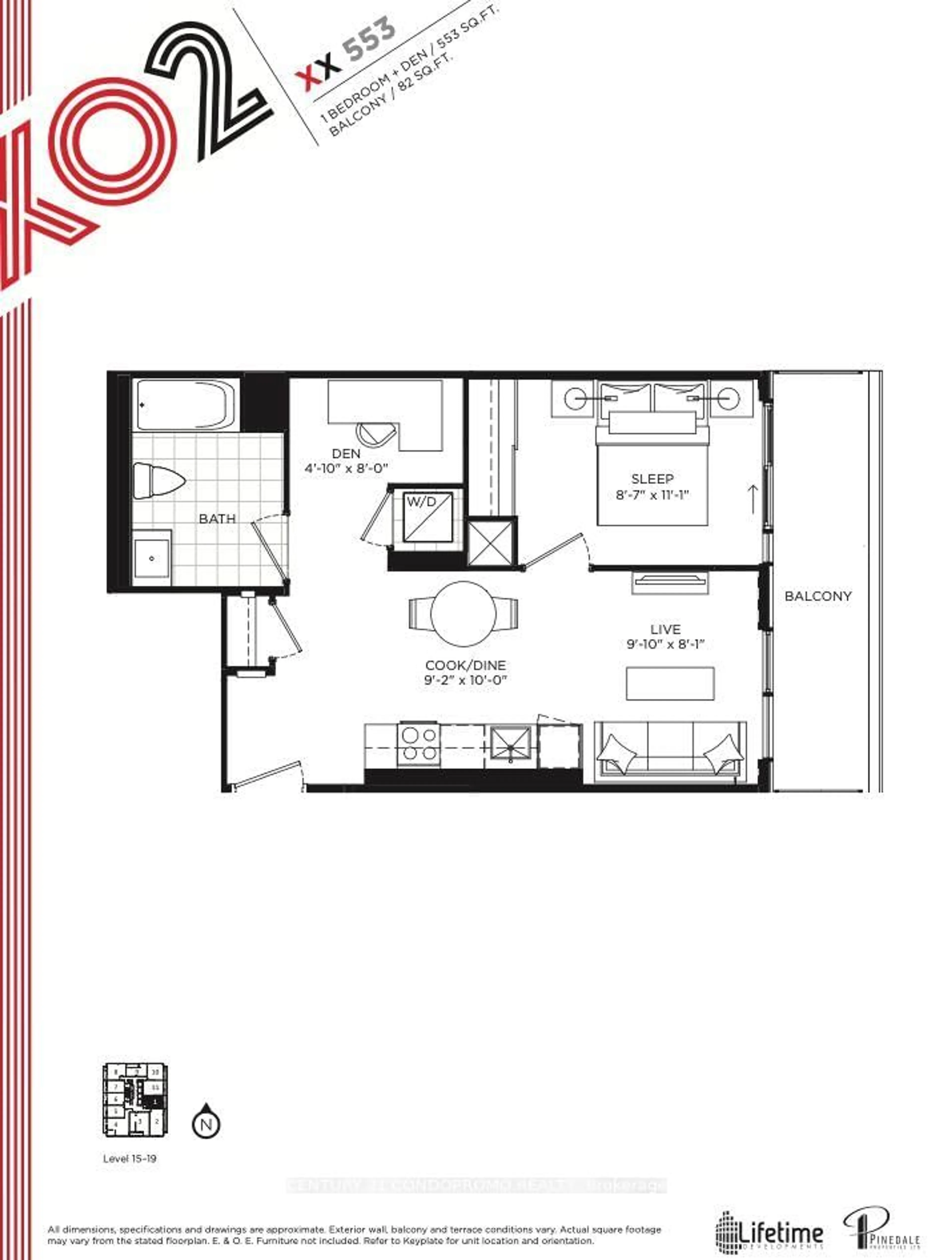 Floor plan for 285 Dufferin St #1601, Toronto Ontario M6K 0J2