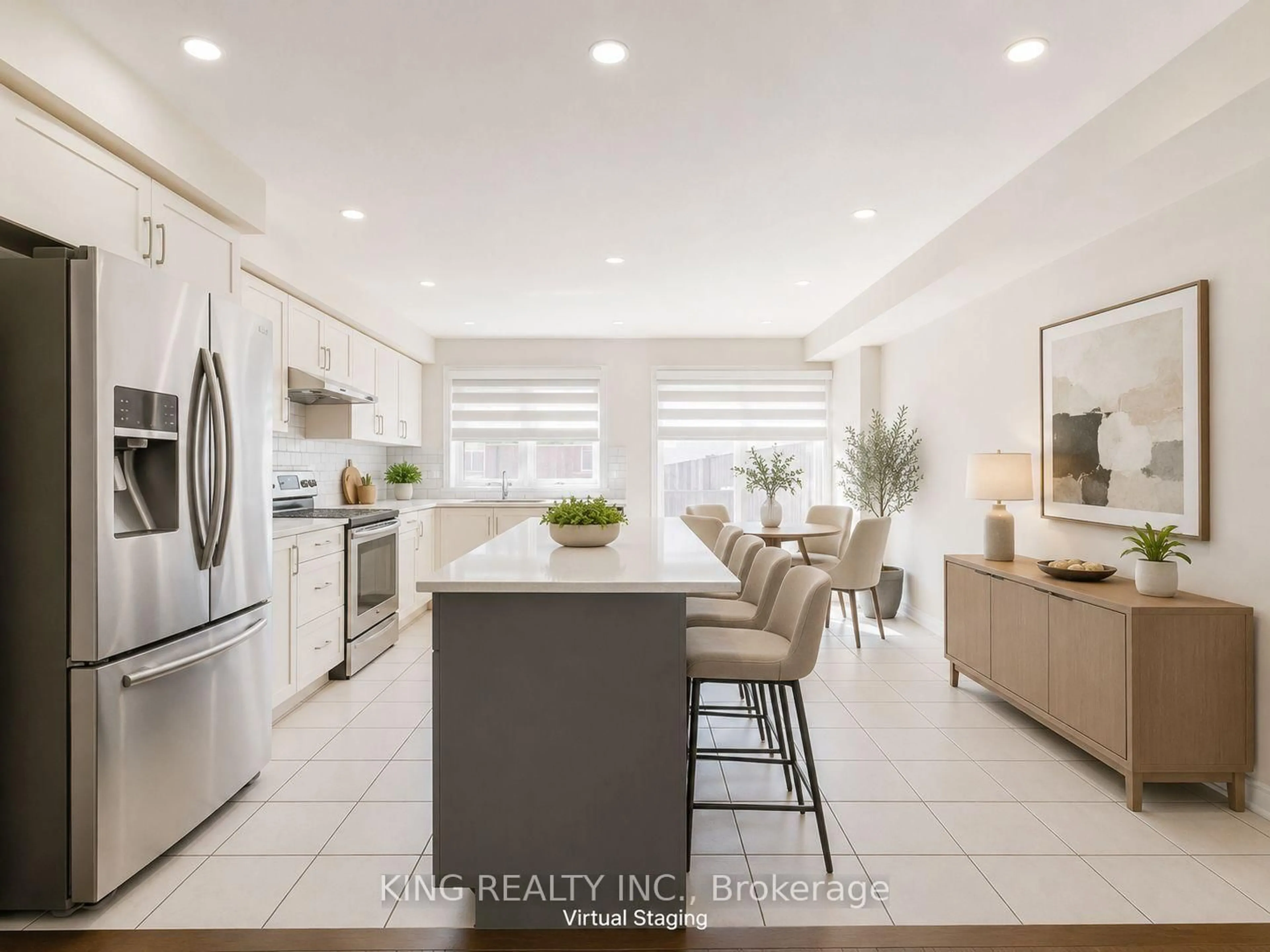 Open concept kitchen, ceramic/tile floor for 39 Finegan Circ, Brampton Ontario L7A 4Z7