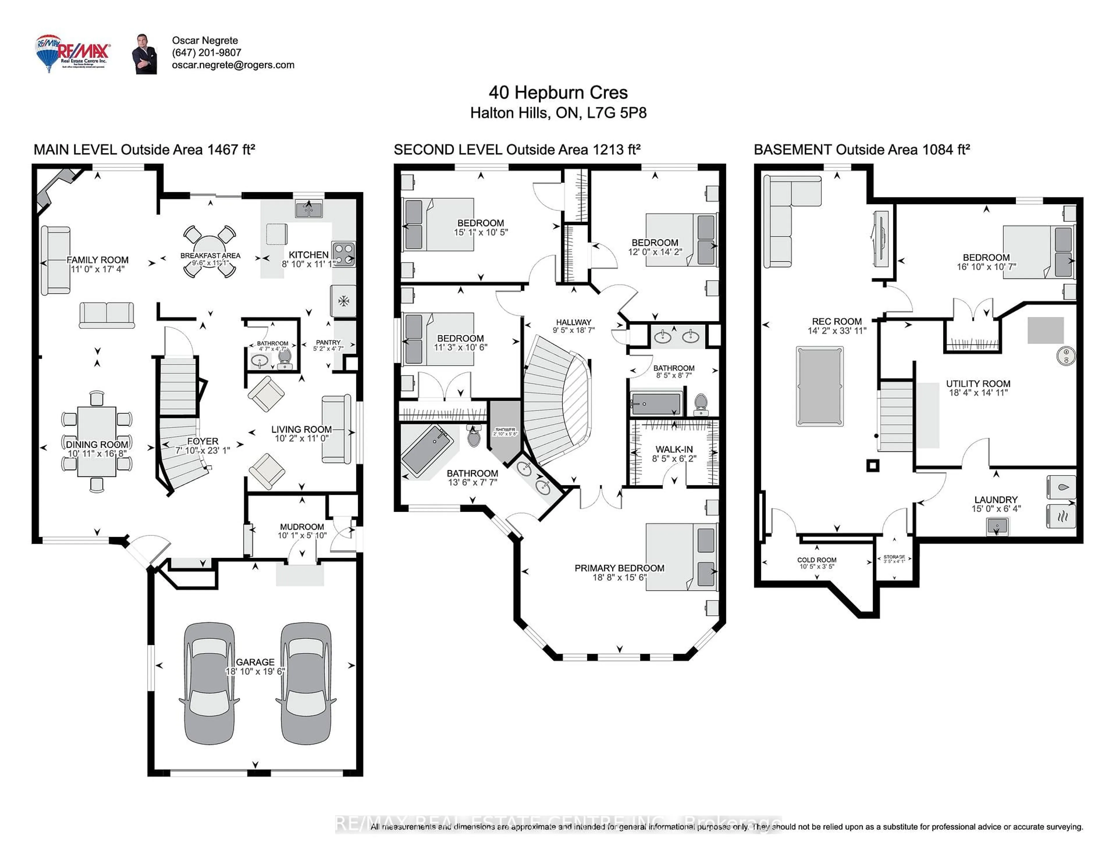 Floor plan for 40 Hepburn Cres, Halton Hills Ontario L7G 5P8