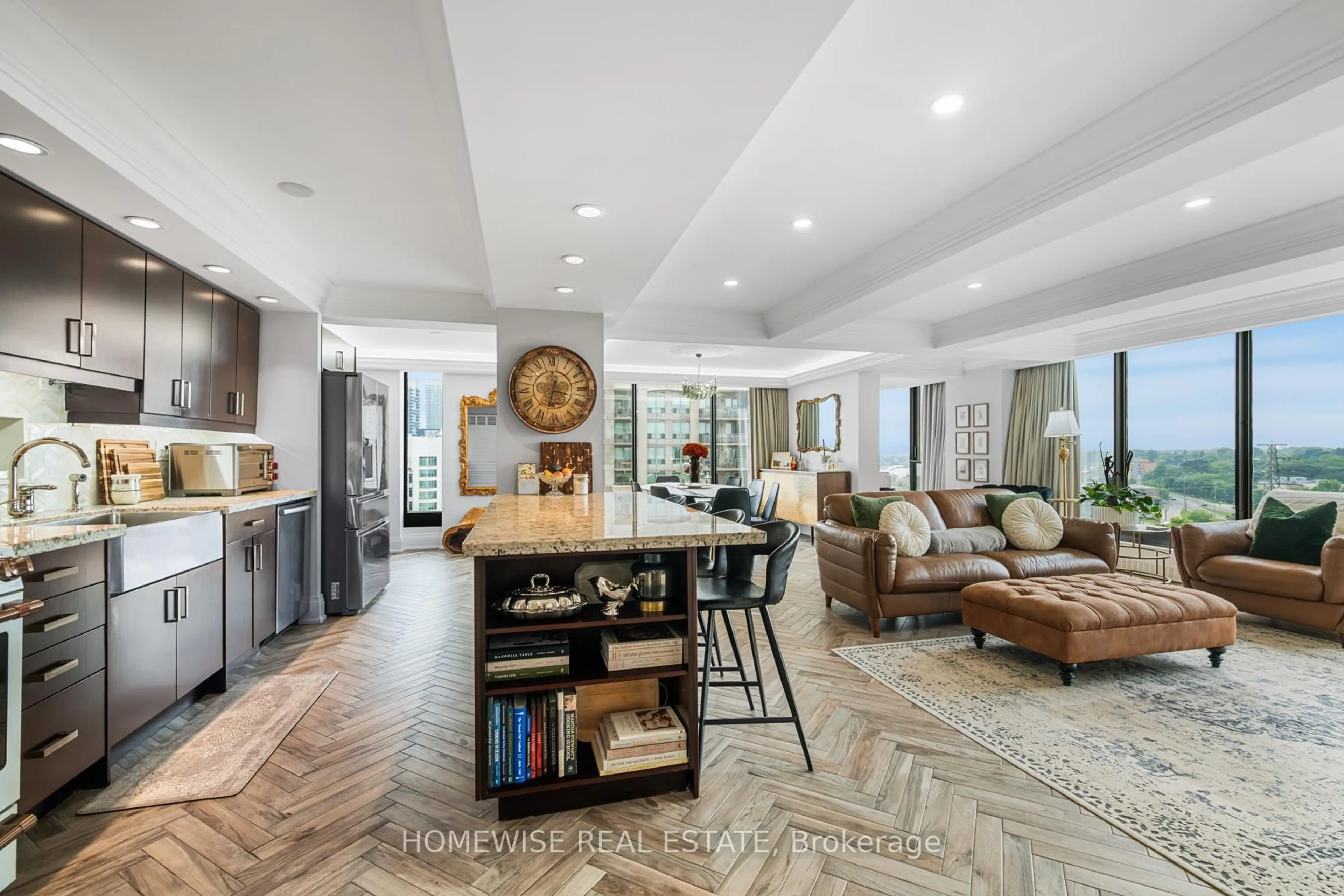 Open concept kitchen, ceramic/tile floor for 2045 Lake Shore Blvd #1407, Toronto Ontario M8V 2Z6