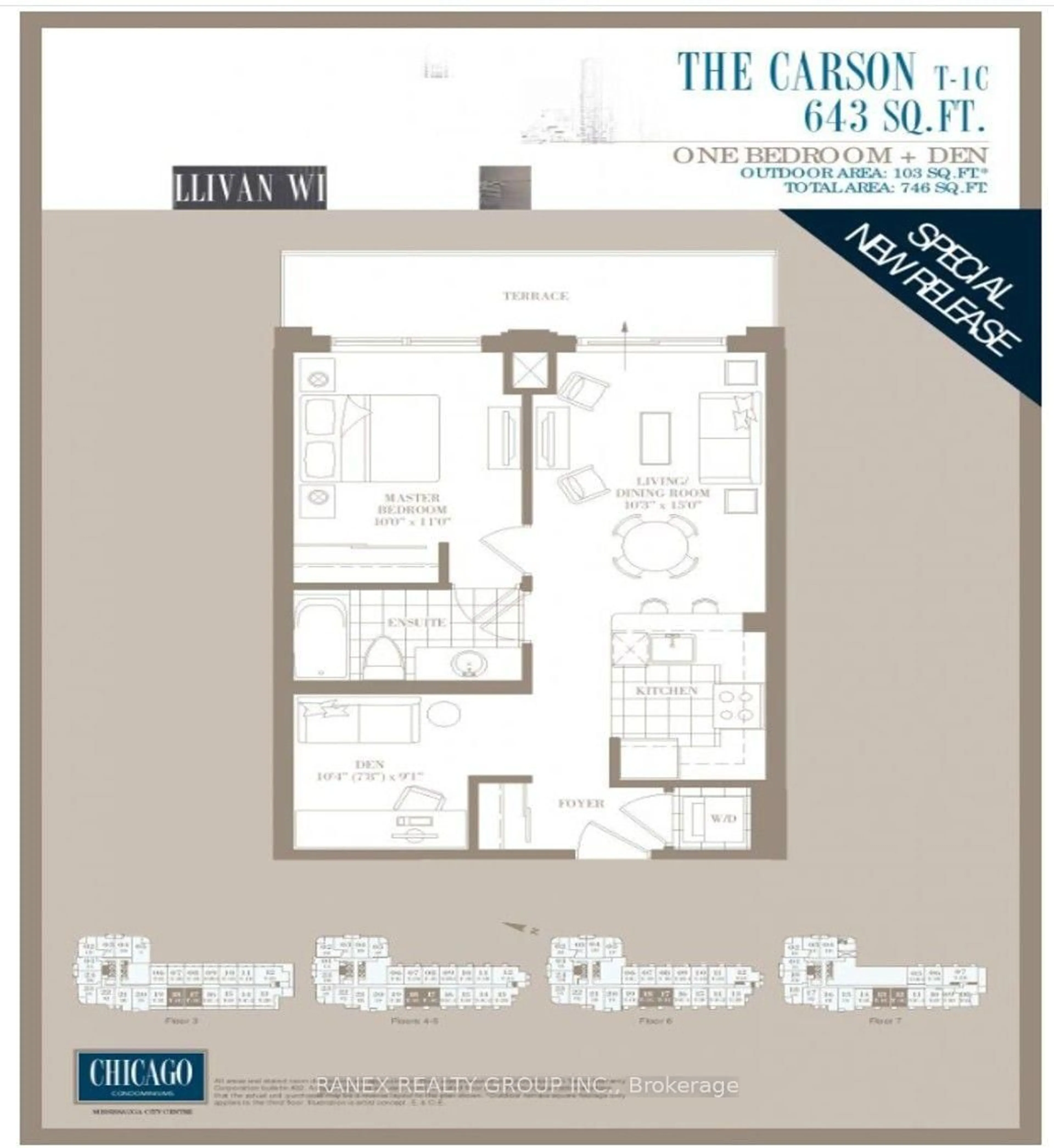 Floor plan for 385 Prince Of Wales Dr #317, Mississauga Ontario L5B 0C6