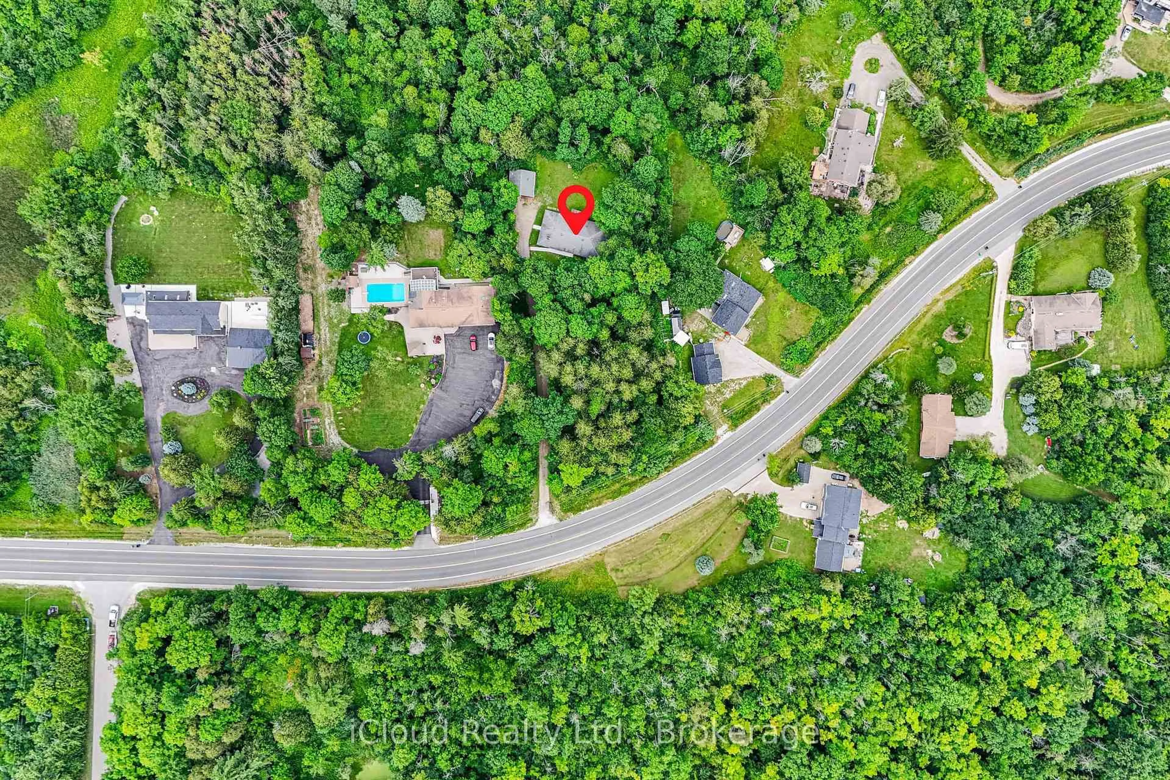 A pic from outside/outdoor area/front of a property/back of a property/a pic from drone, forest/trees view for 14409 Winston Churchill Blvd, Caledon Ontario L7C 1S6