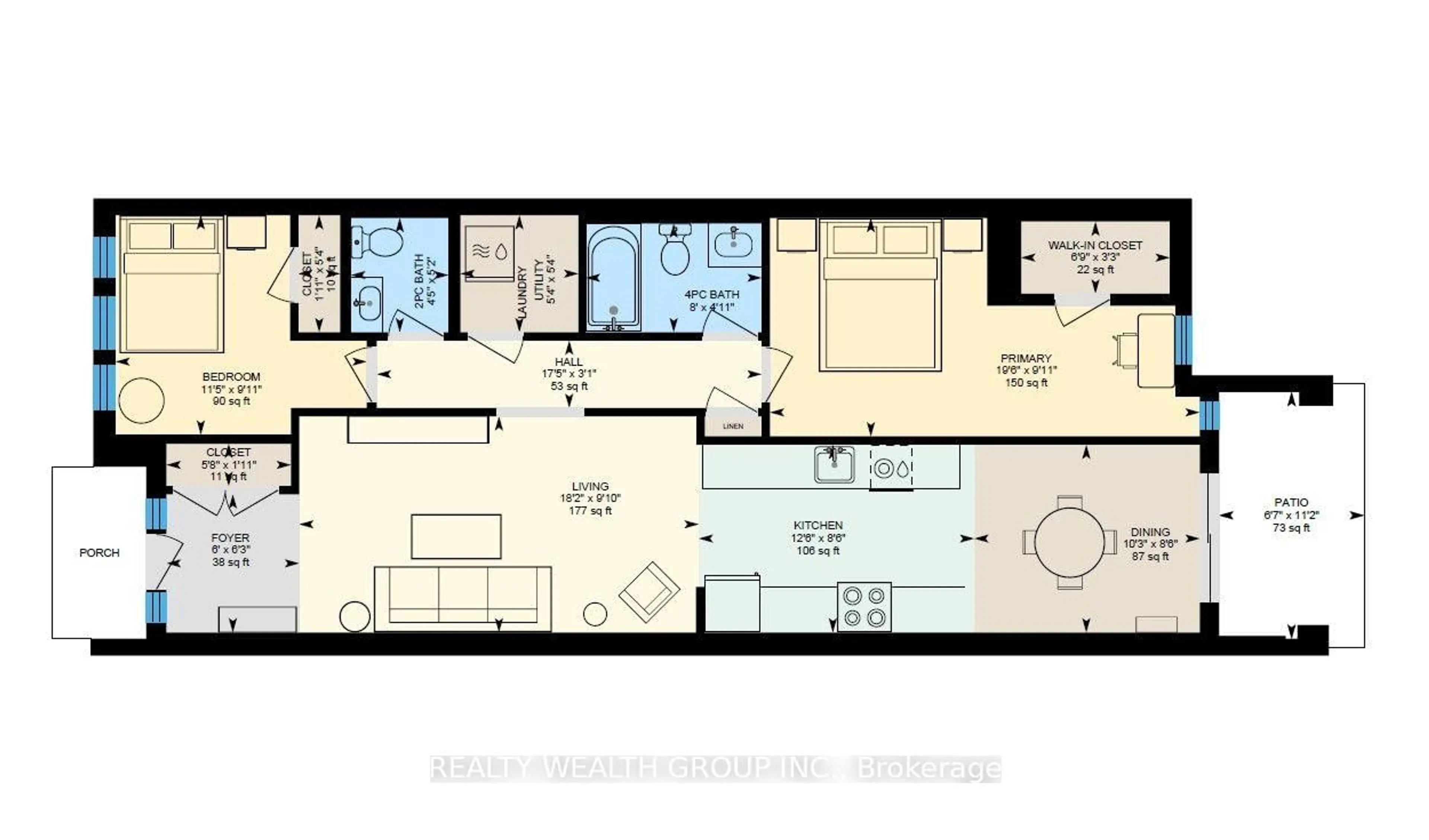Floor plan for 60 Parrotta Dr #253, Toronto Ontario M9M 0E5