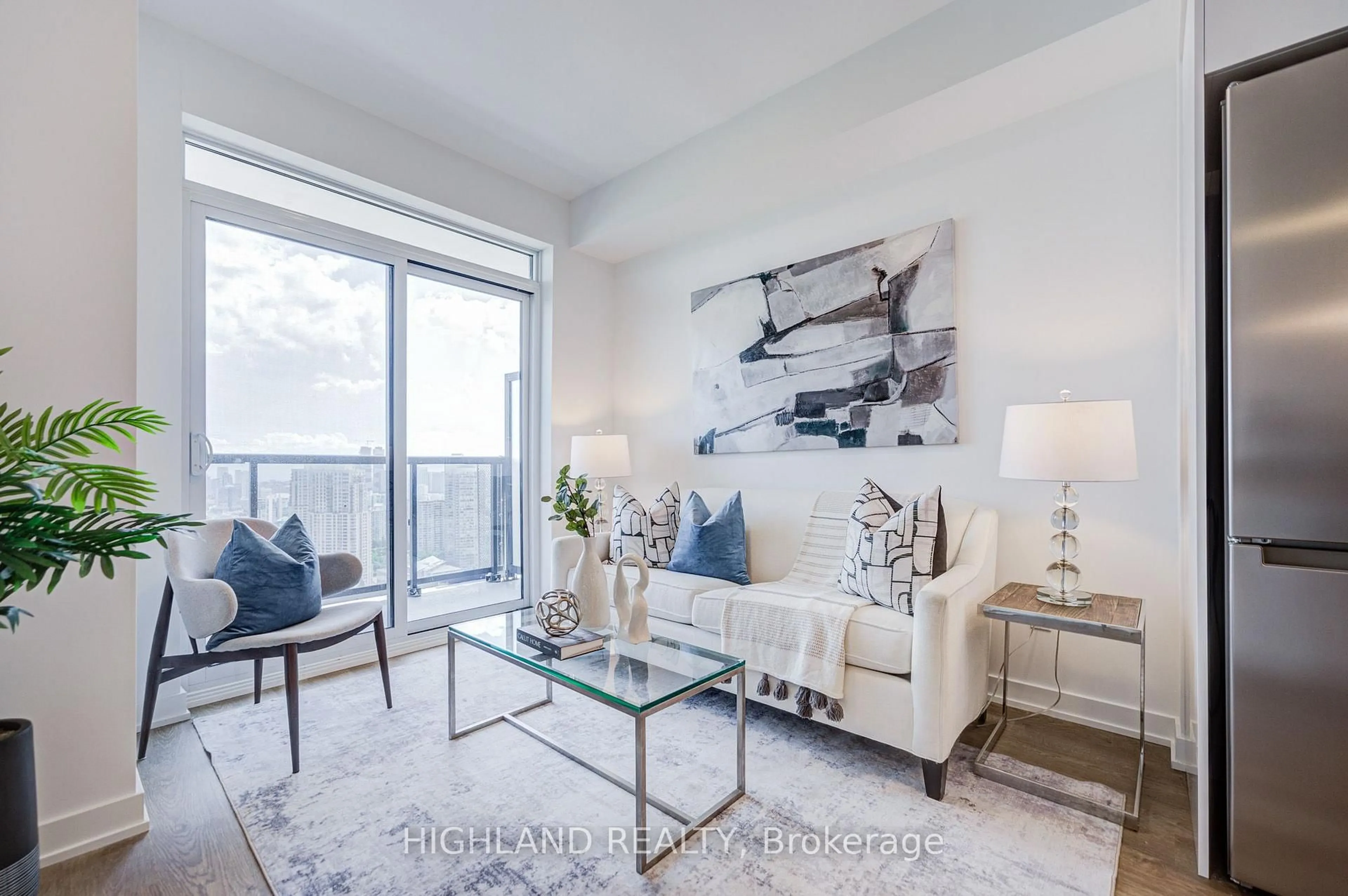 Living room with furniture, unknown for 5081 Hurontario St #3103, Mississauga Ontario L4Z 0C9