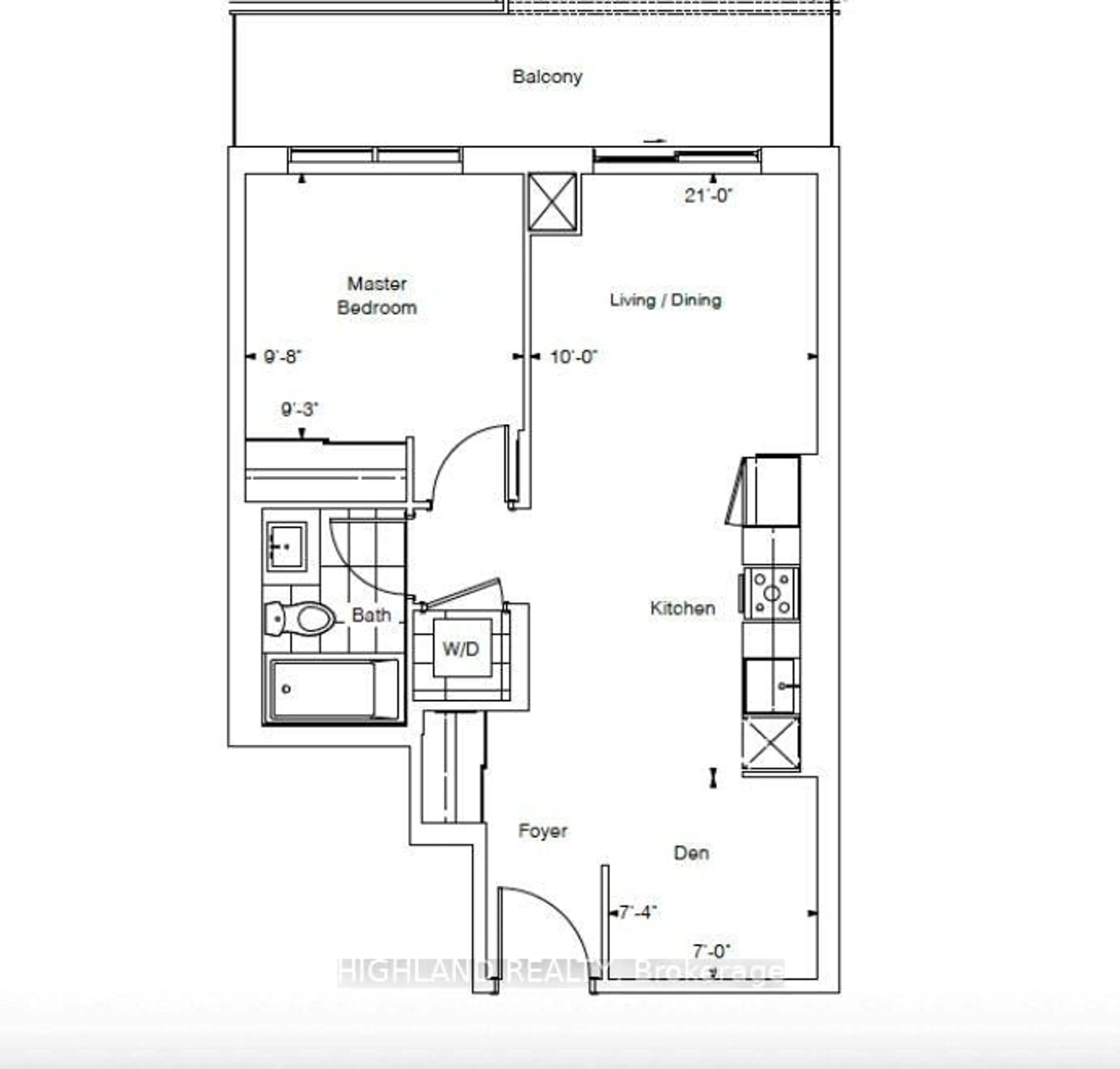 Floor plan for 5081 Hurontario St #3103, Mississauga Ontario L4Z 0C9