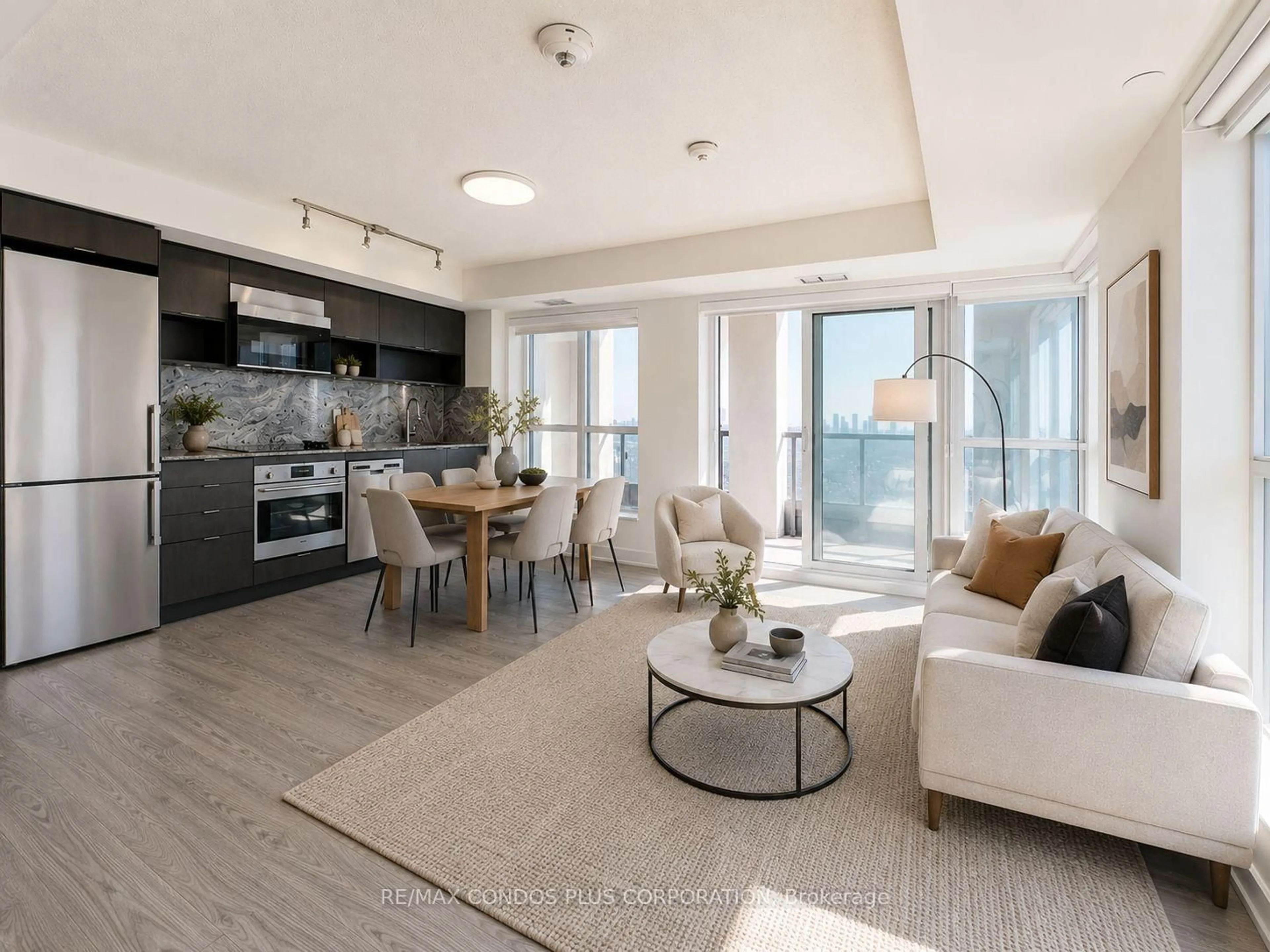 Living room with furniture, unknown for 9 Mabelle Ave #2623, Toronto Ontario M9A 0E1