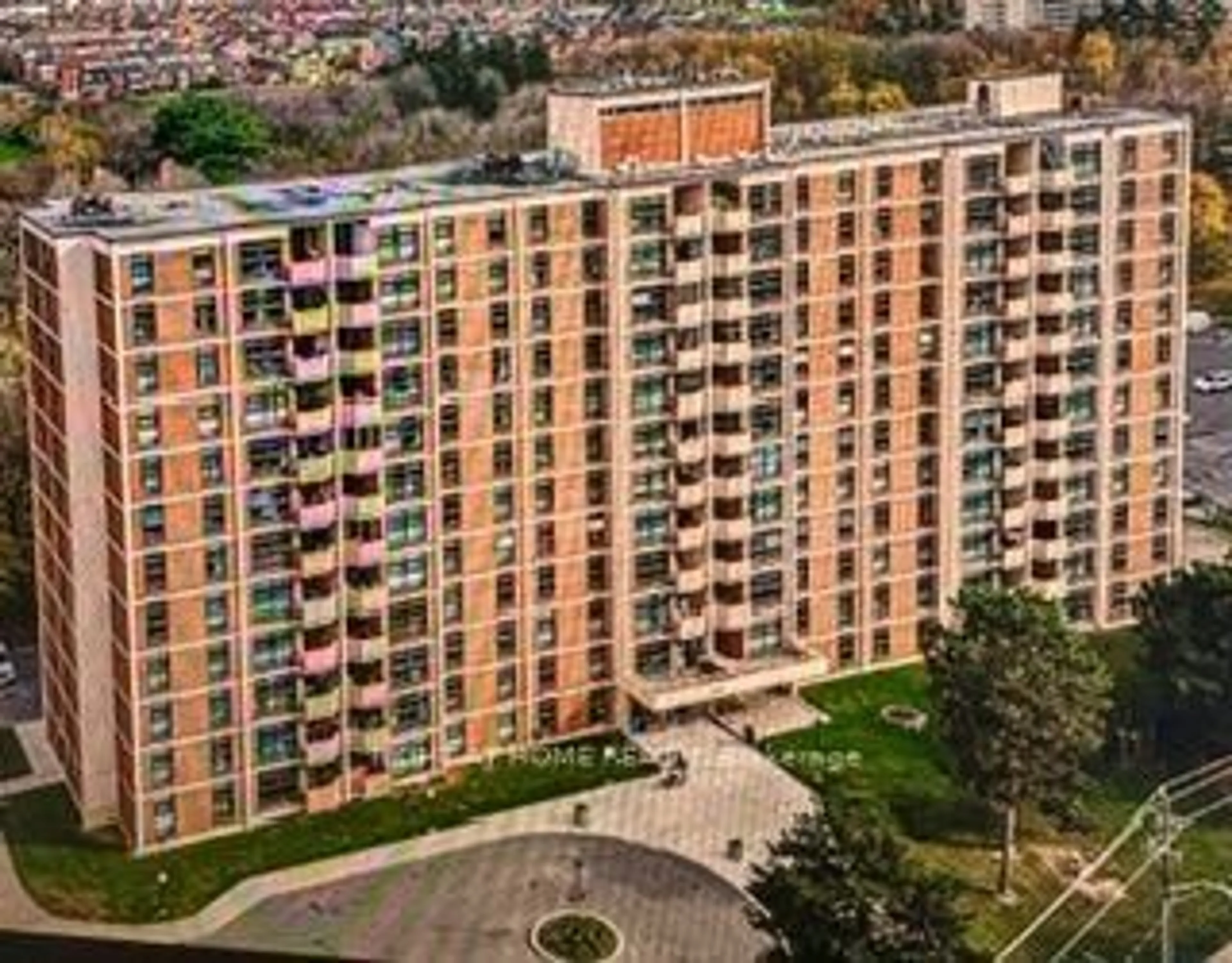 A pic from outside/outdoor area/front of a property/back of a property/a pic from drone, city buildings view from balcony for 335 Driftwood Ave #211, Toronto Ontario M3N 2P3