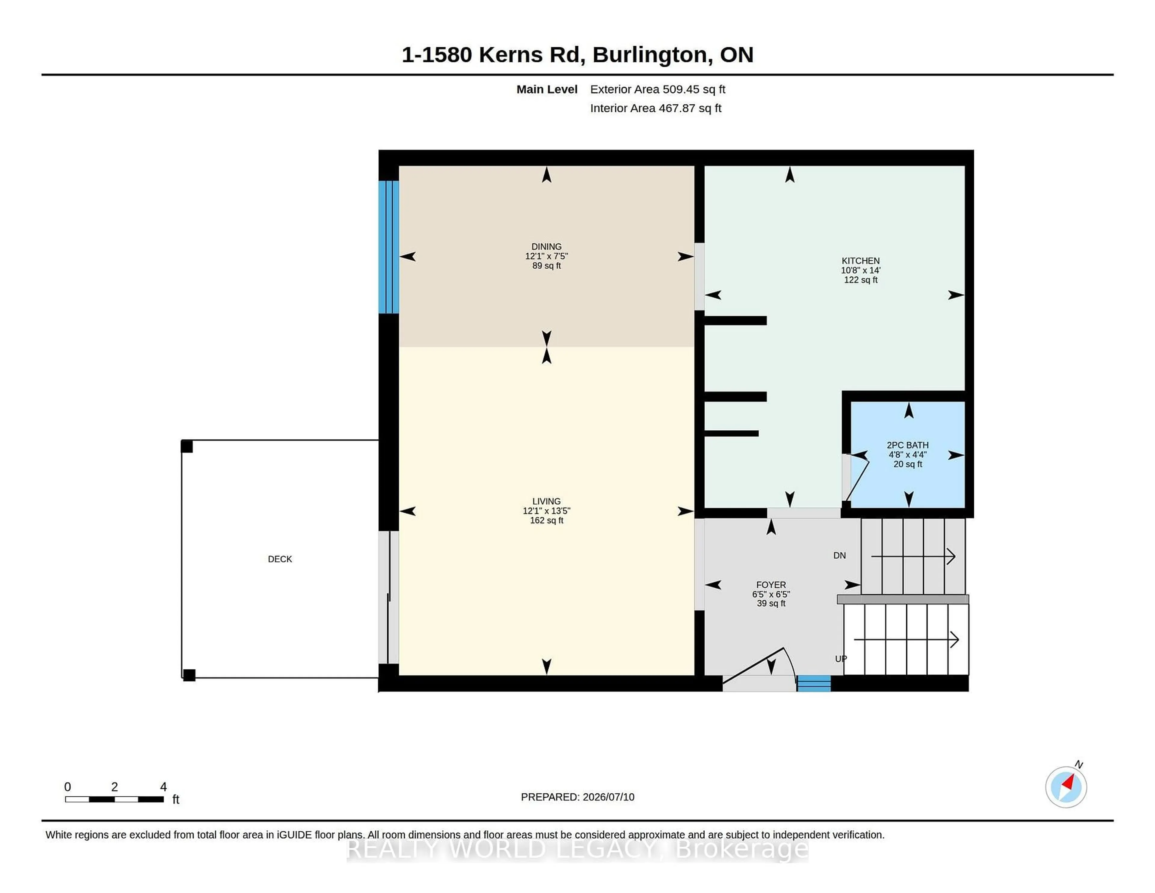 Floor plan for 1580 Kerns Rd #1, Burlington Ontario L7P 3A7