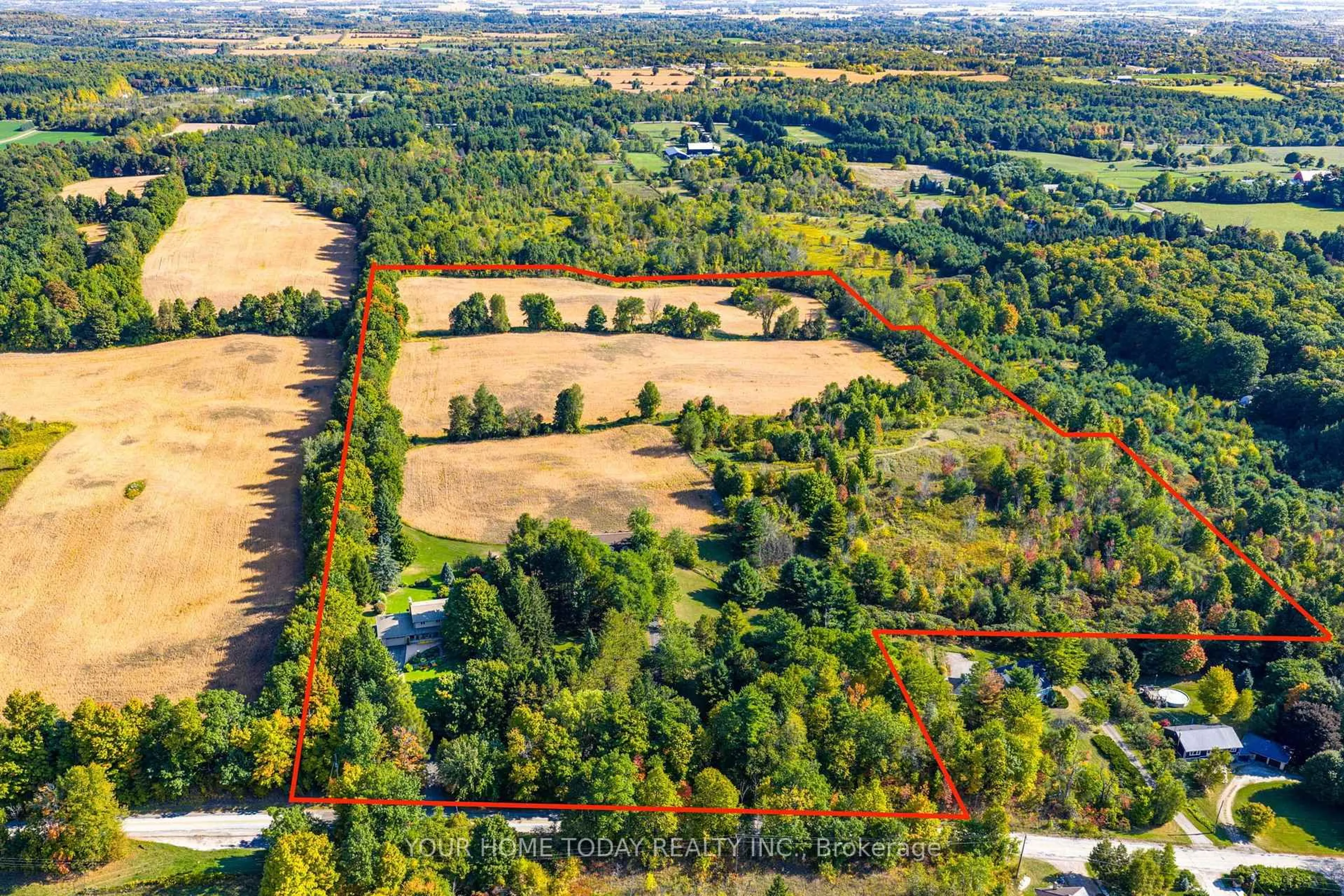 A pic from outside/outdoor area/front of a property/back of a property/a pic from drone, forest/trees view for 12609 Fifth Line, Halton Hills Ontario L0P 1H0