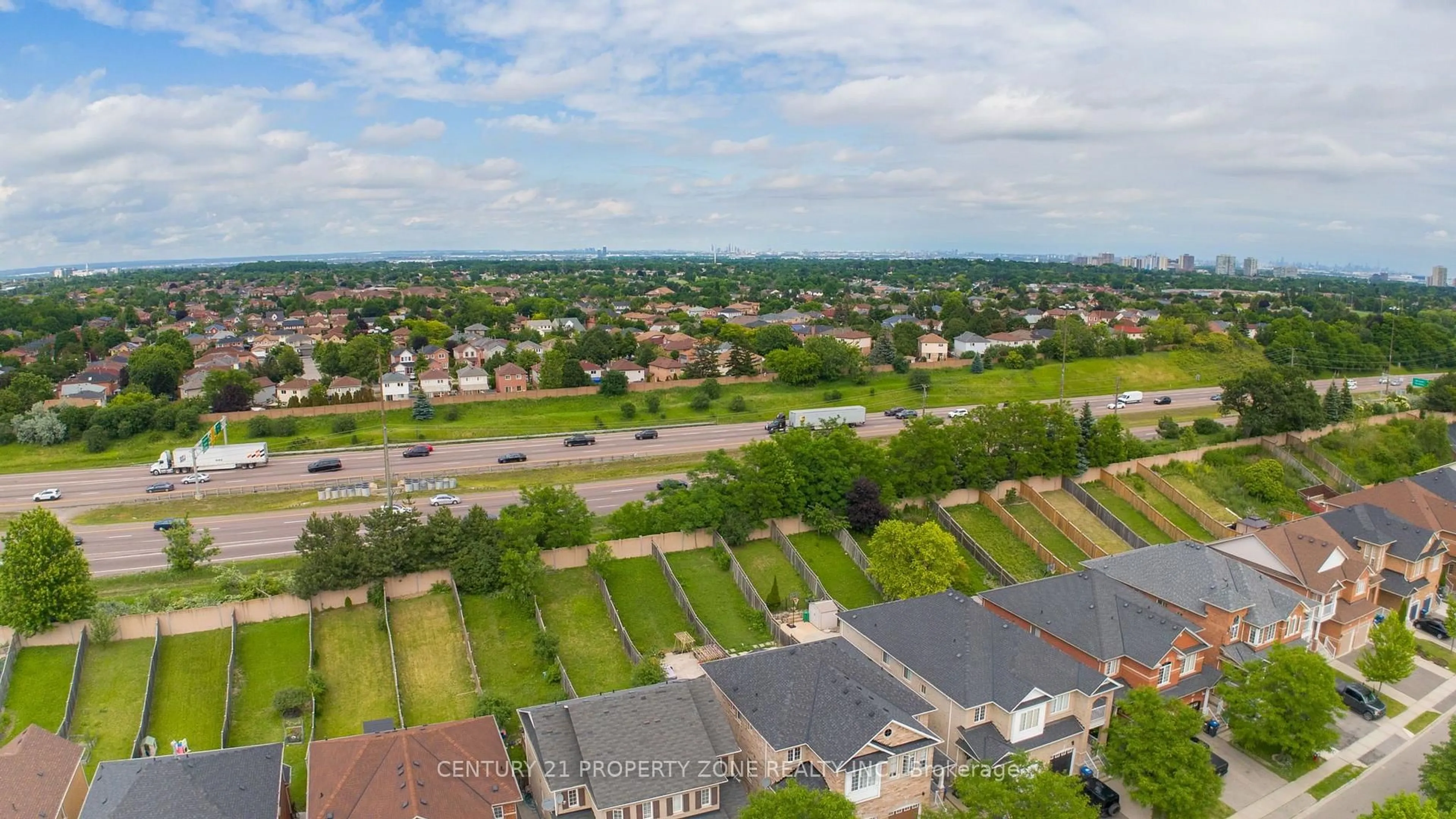 A pic from outside/outdoor area/front of a property/back of a property/a pic from drone, city buildings view from balcony for 25 Clearjoy St, Brampton Ontario L6V 4N6