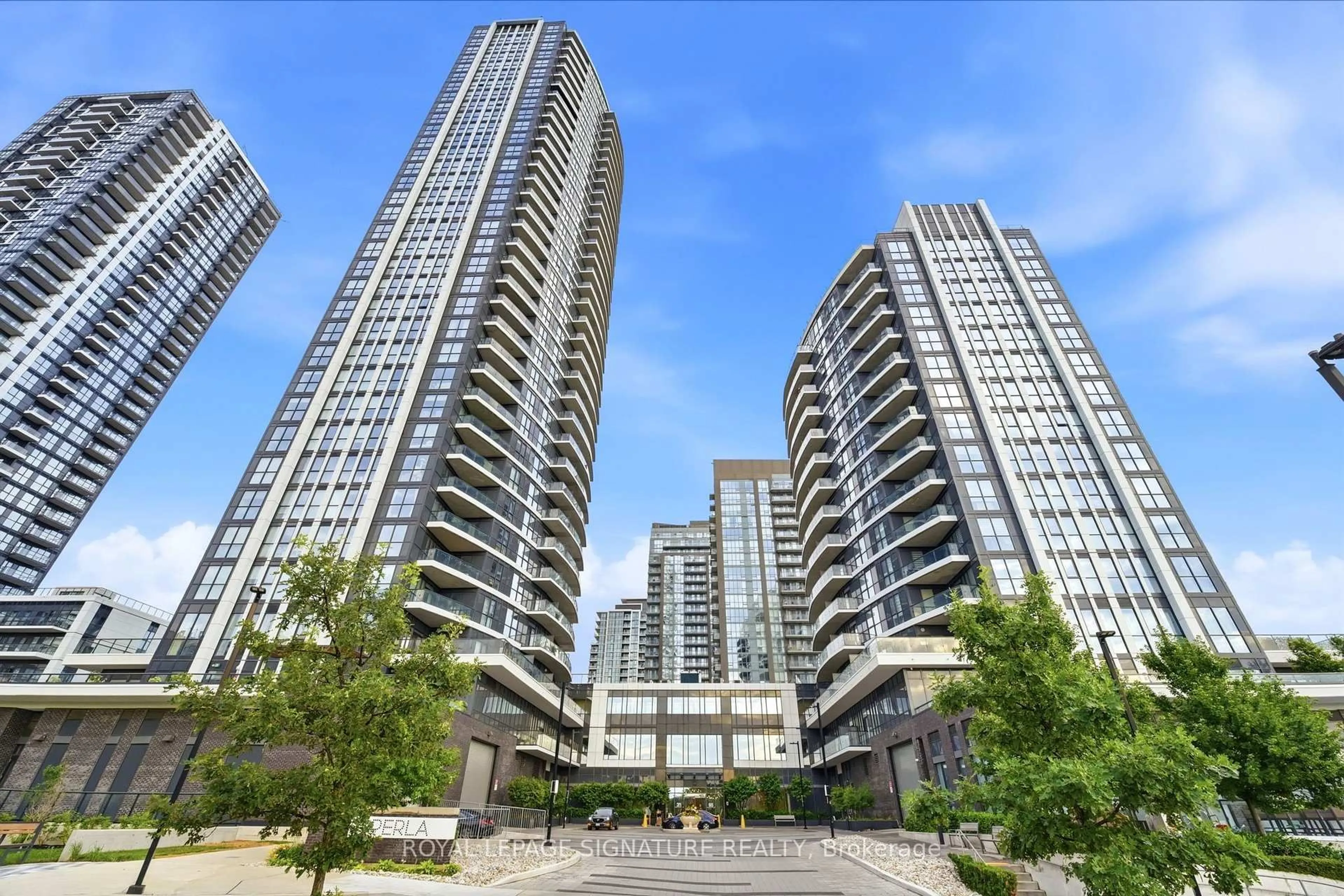 Patio, city buildings view from balcony for 65 Watergarden Dr #212, Mississauga Ontario L5R 0G8