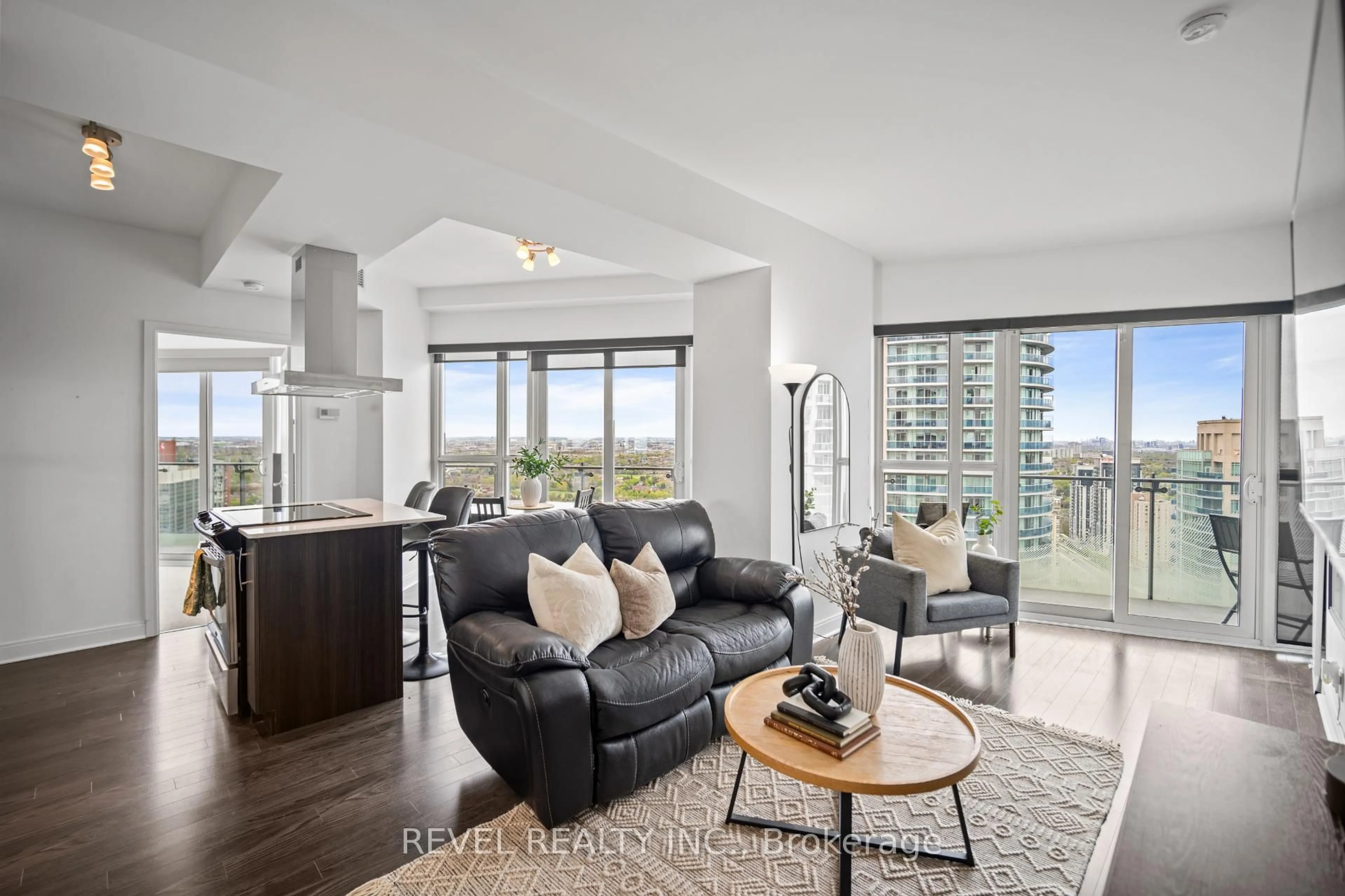 Living room with furniture, unknown for 50 Absolute Ave #2802, Mississauga Ontario L4Z 0A8