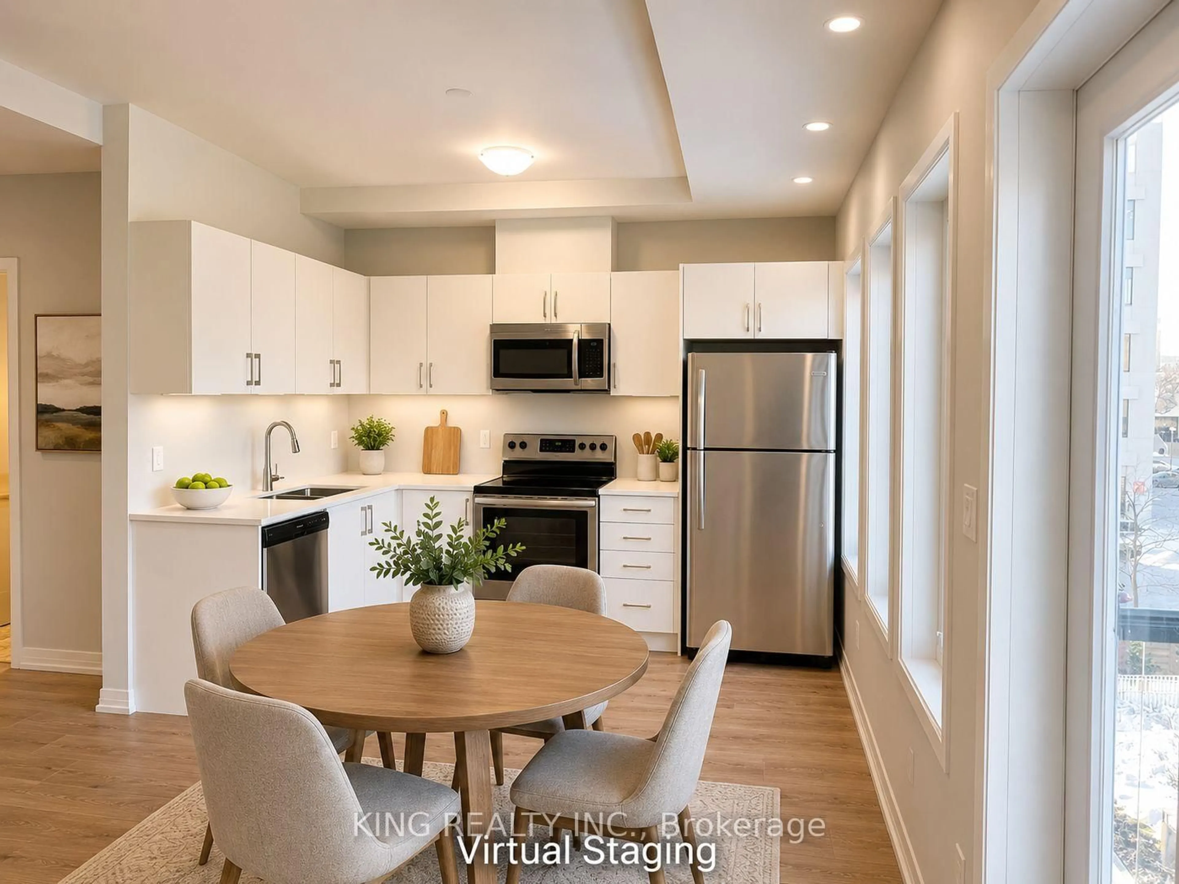 Open concept kitchen, unknown for 402 The Eastmall #315, Toronto Ontario M9B 3Z9