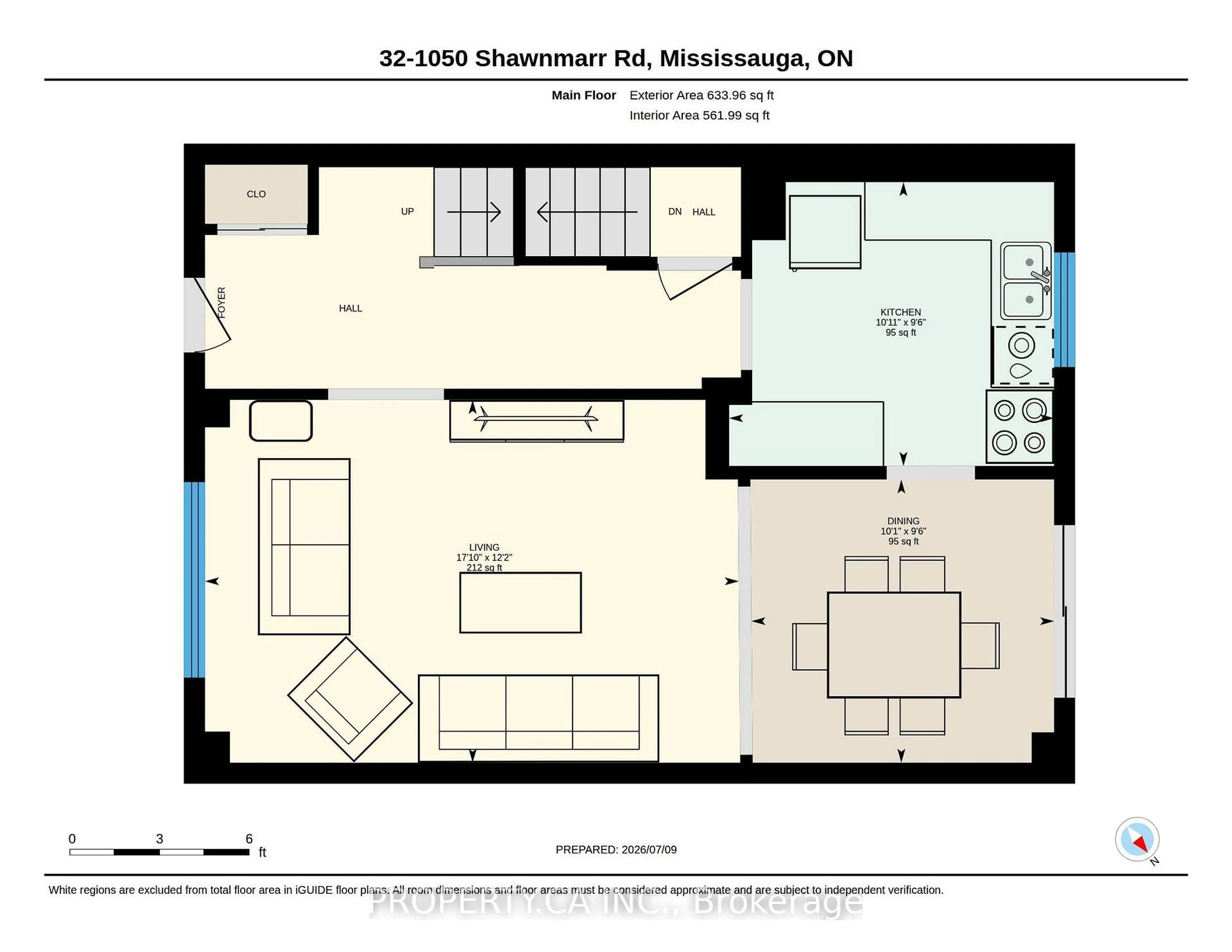 Floor plan for 1050 Shawnmarr Rd #32, Mississauga Ontario L5H 3V1