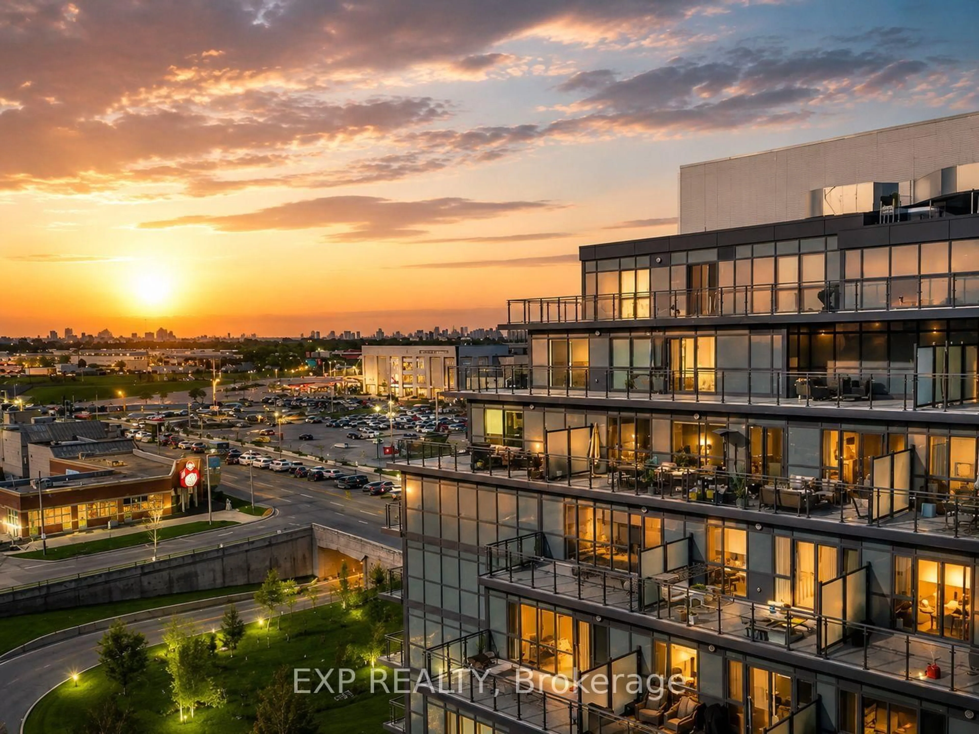 A pic from outside/outdoor area/front of a property/back of a property/a pic from drone, city buildings view from balcony for 16 Mcadam Ave #705, Toronto Ontario M6A 1S5