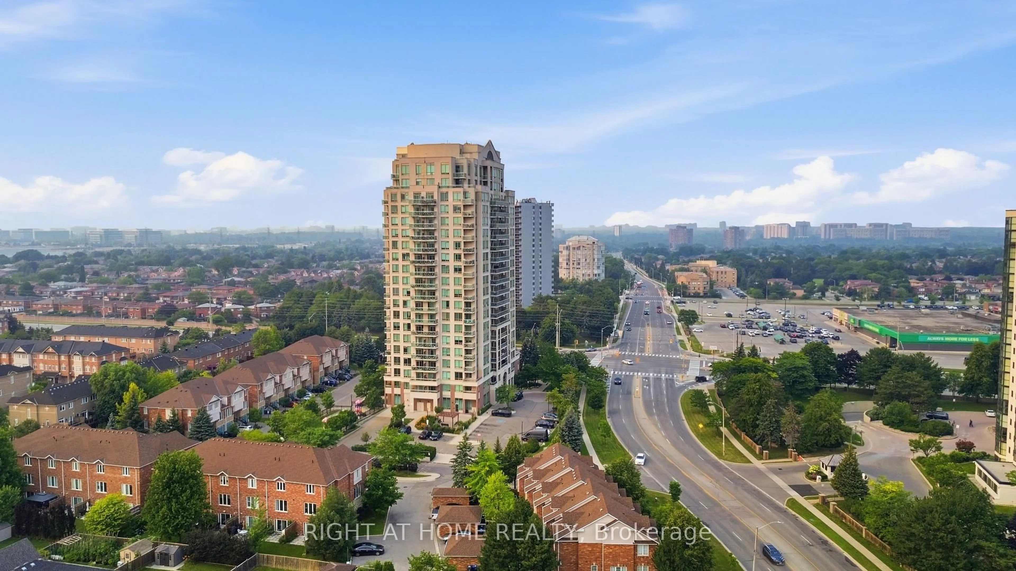 A pic from outside/outdoor area/front of a property/back of a property/a pic from drone, city buildings view from balcony for 1359 Rathburn Rd #1007, Mississauga Ontario L4W 5P7