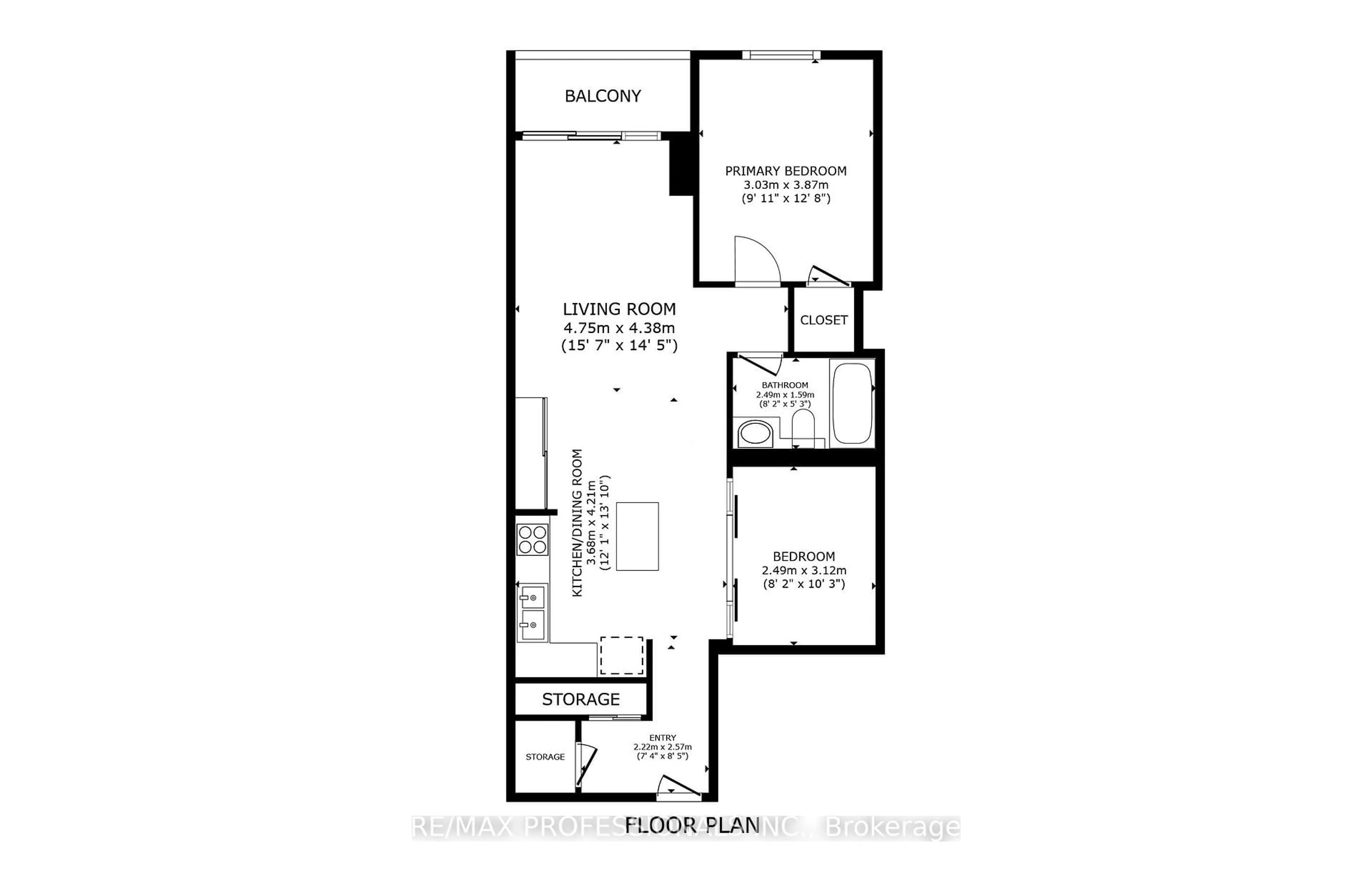 Floor plan for 5233 Dundas St #1123, Toronto Ontario M9B 6M1