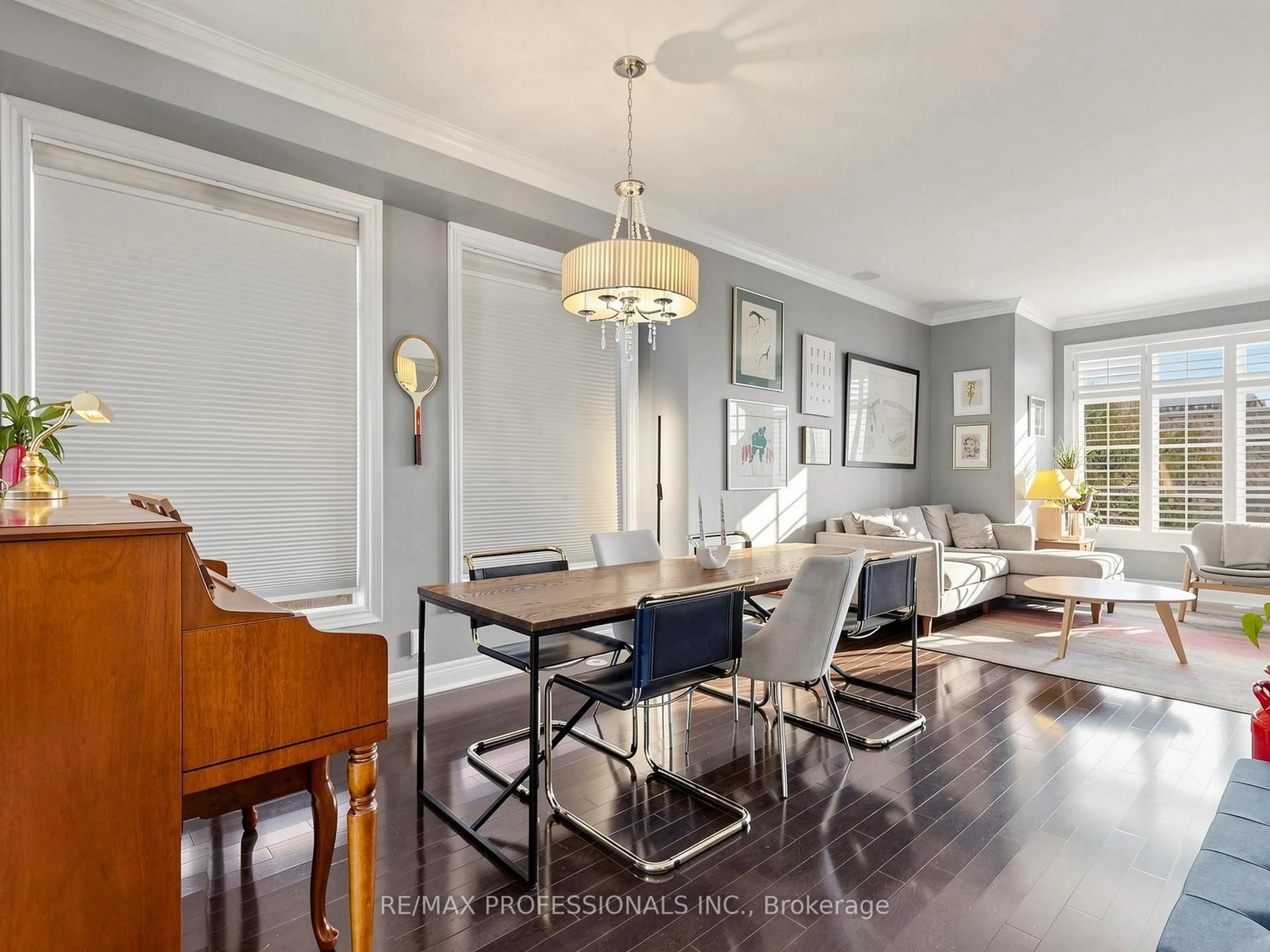 Dining room, wood/laminate floor for 839 Oxford St #C, Toronto Ontario M8Z 0B3