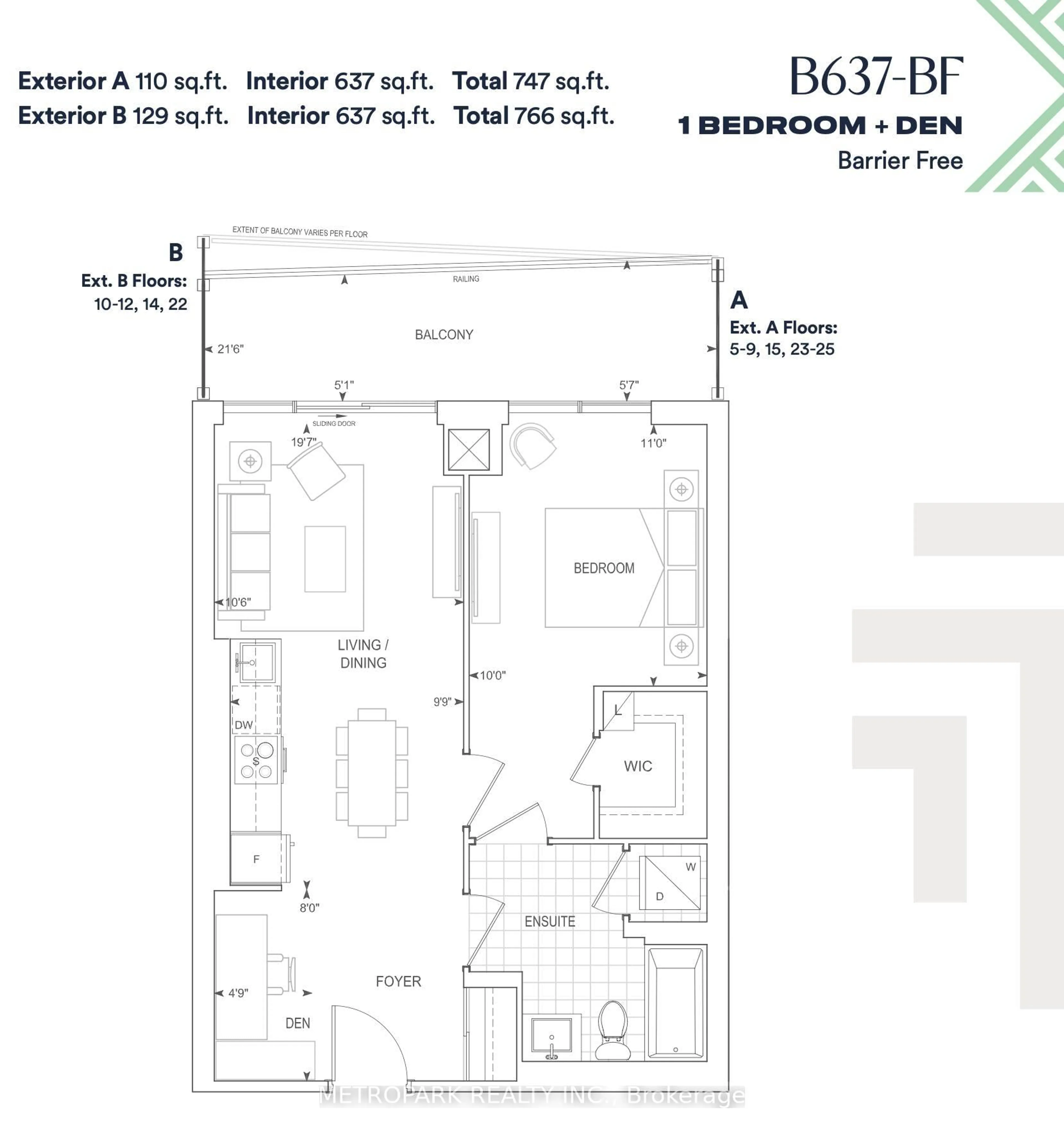 Floor plan for 950 Drew Ctre #505, Milton Ontario L9T 9G9
