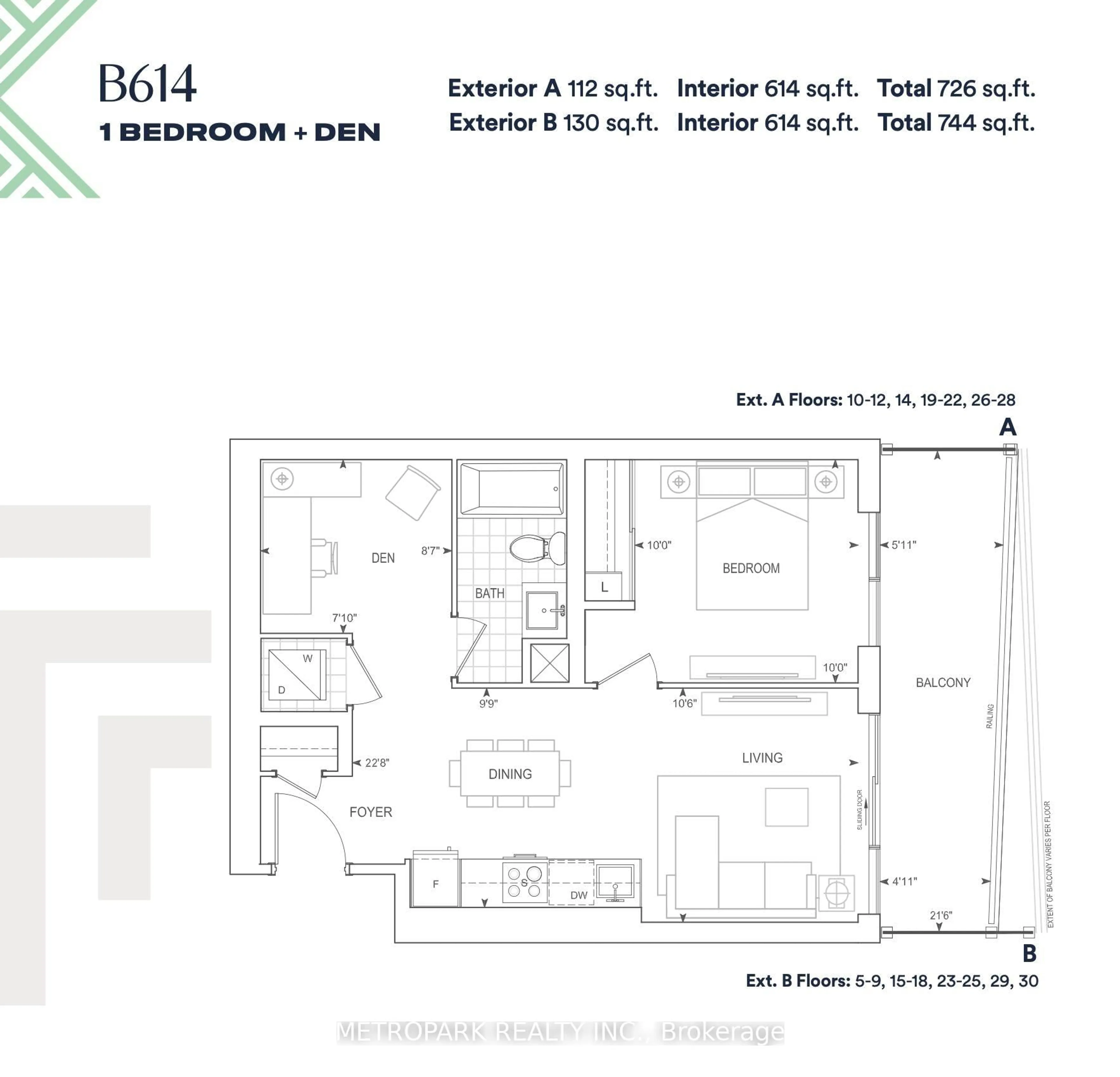 Floor plan for 950 Drew Ctre #1601, Milton Ontario L9T 9G9