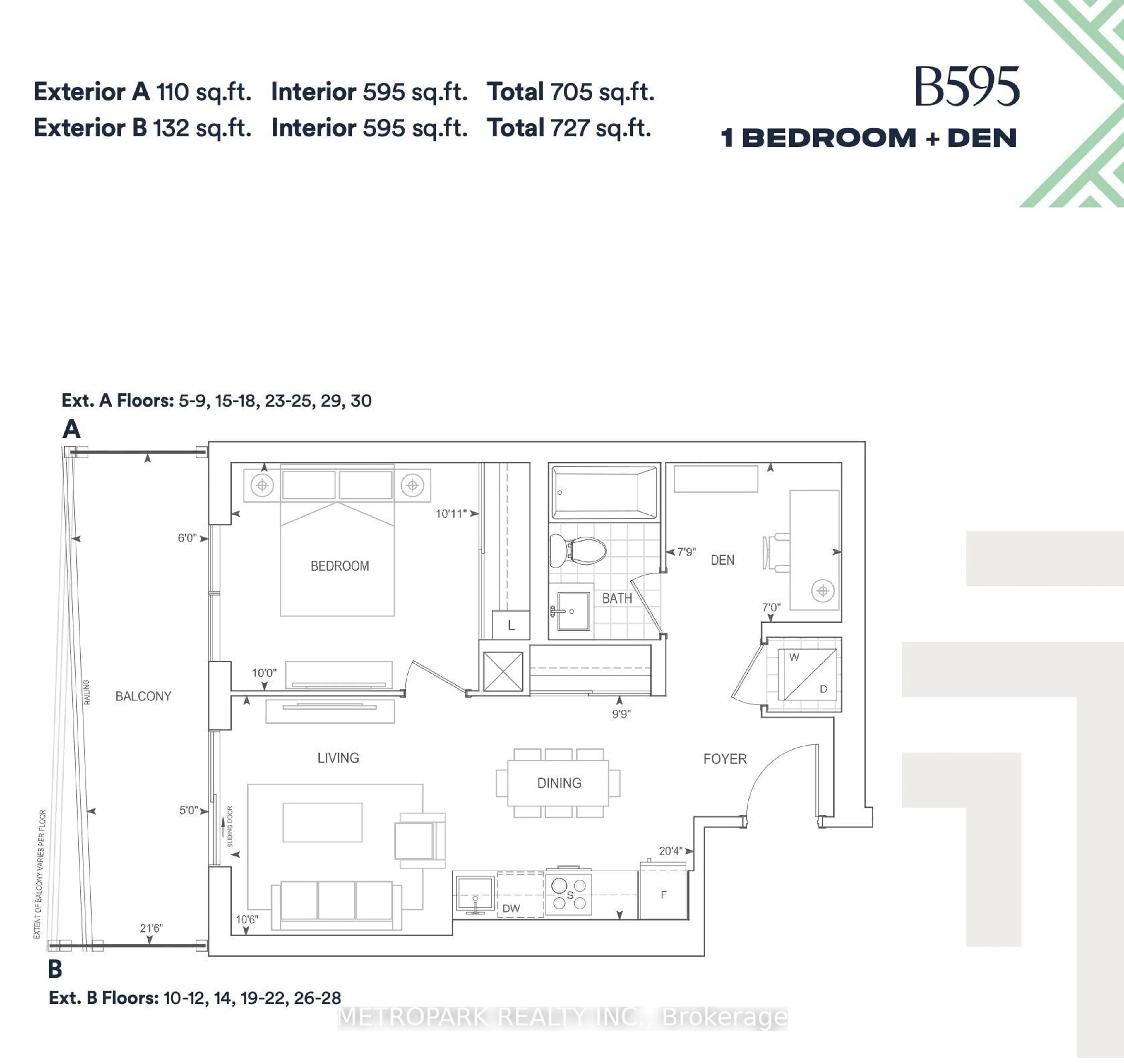 Floor plan for 950 Drew Ctre #2910, Milton Ontario L9T 9G9