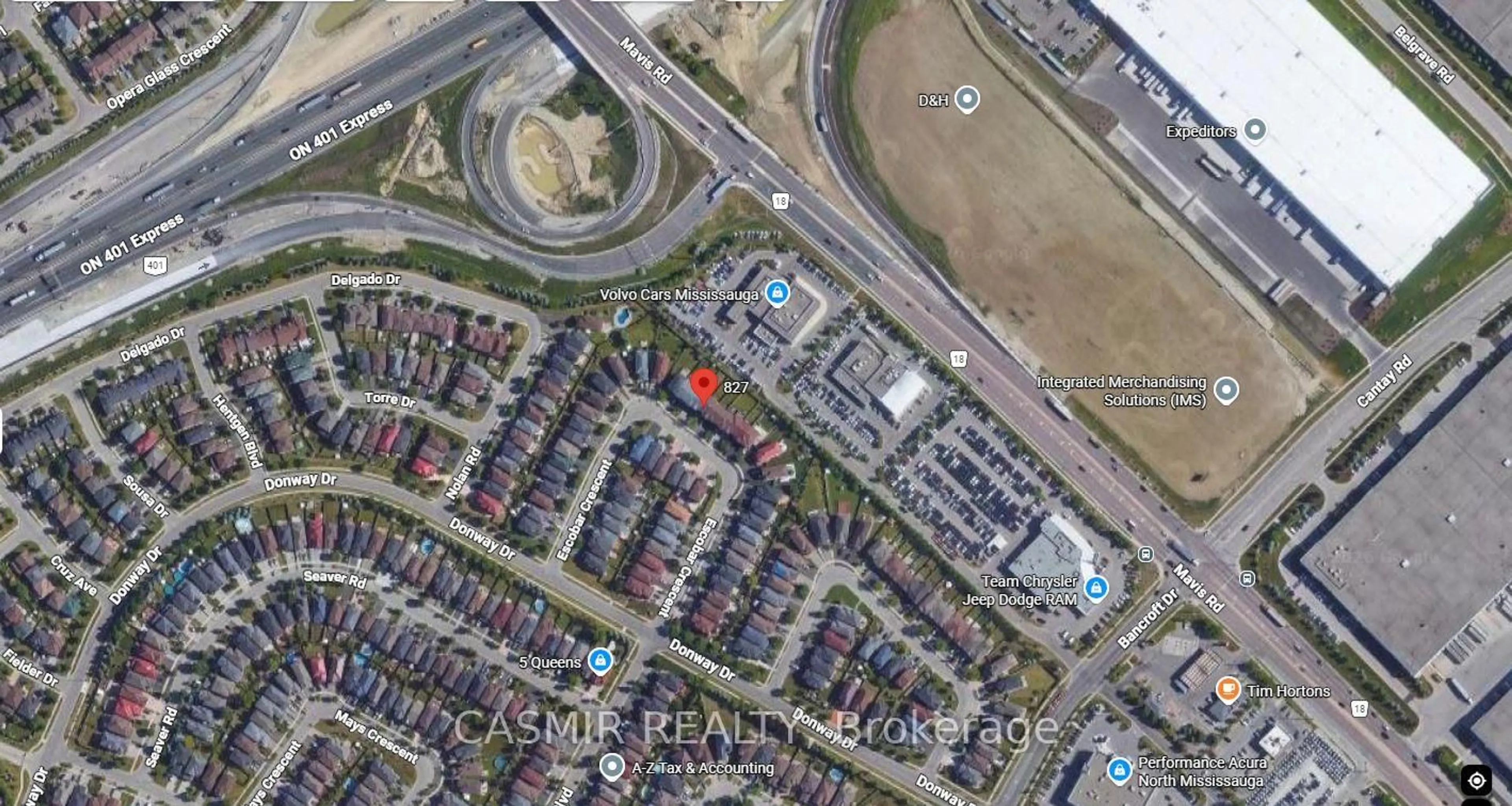 A pic from outside/outdoor area/front of a property/back of a property/a pic from drone, street for 827 Escobar Cres, Mississauga Ontario L5V 2S6