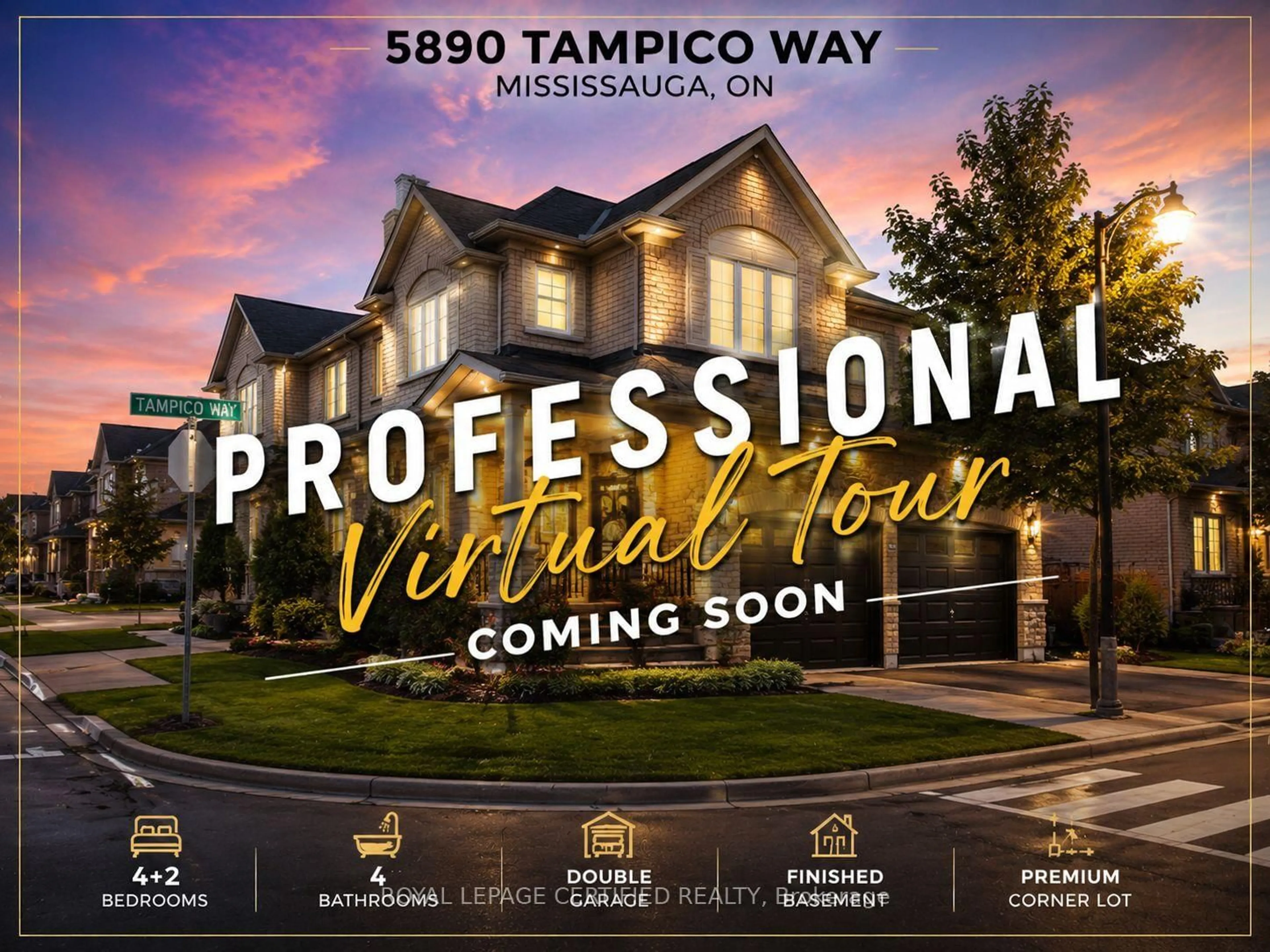 Home with vinyl exterior material, street for 5890 Tampico Way, Mississauga Ontario L5M 6Y9