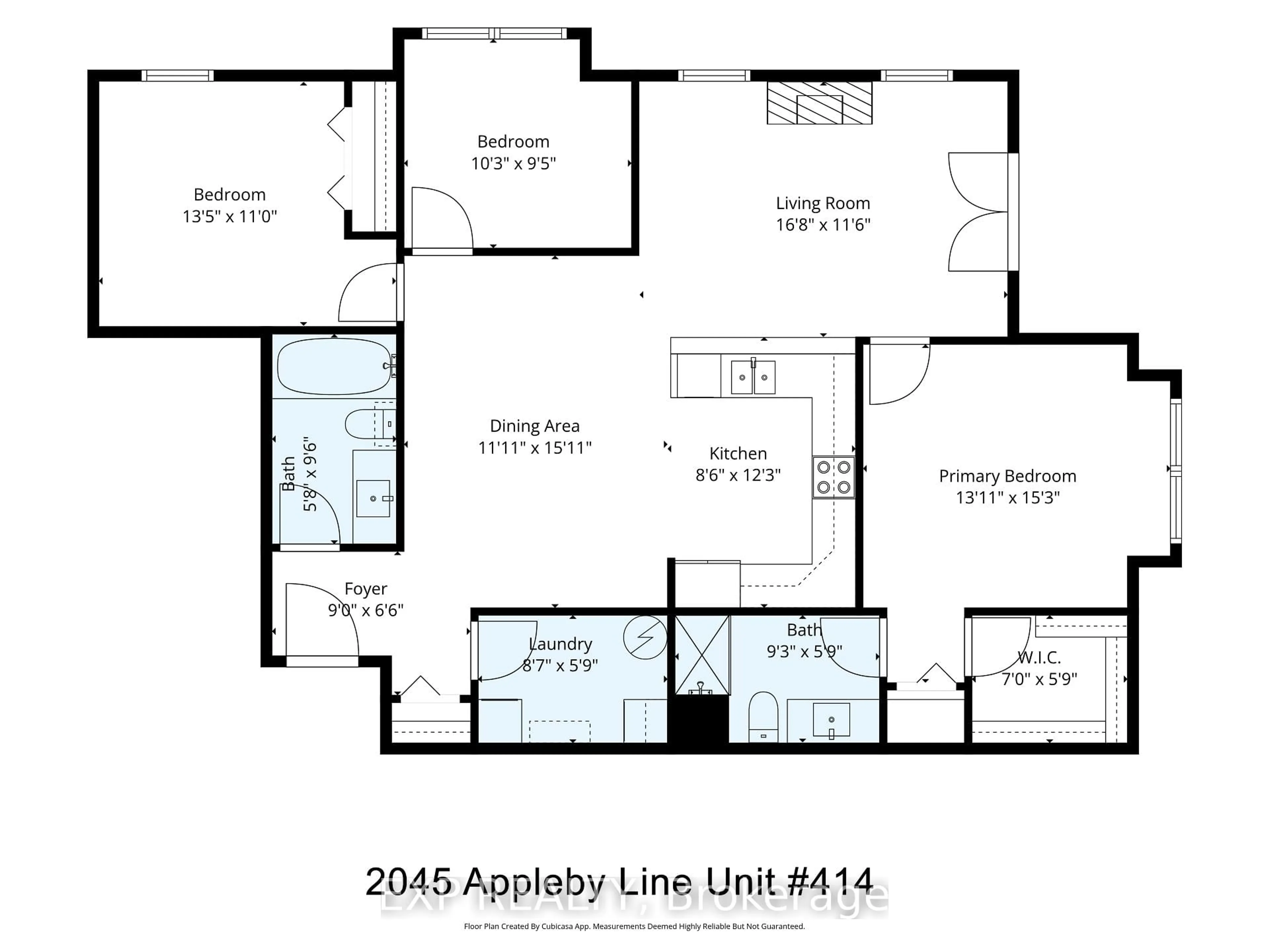 Floor plan for 2045 Appleby Line #414, Burlington Ontario L7L 7G9