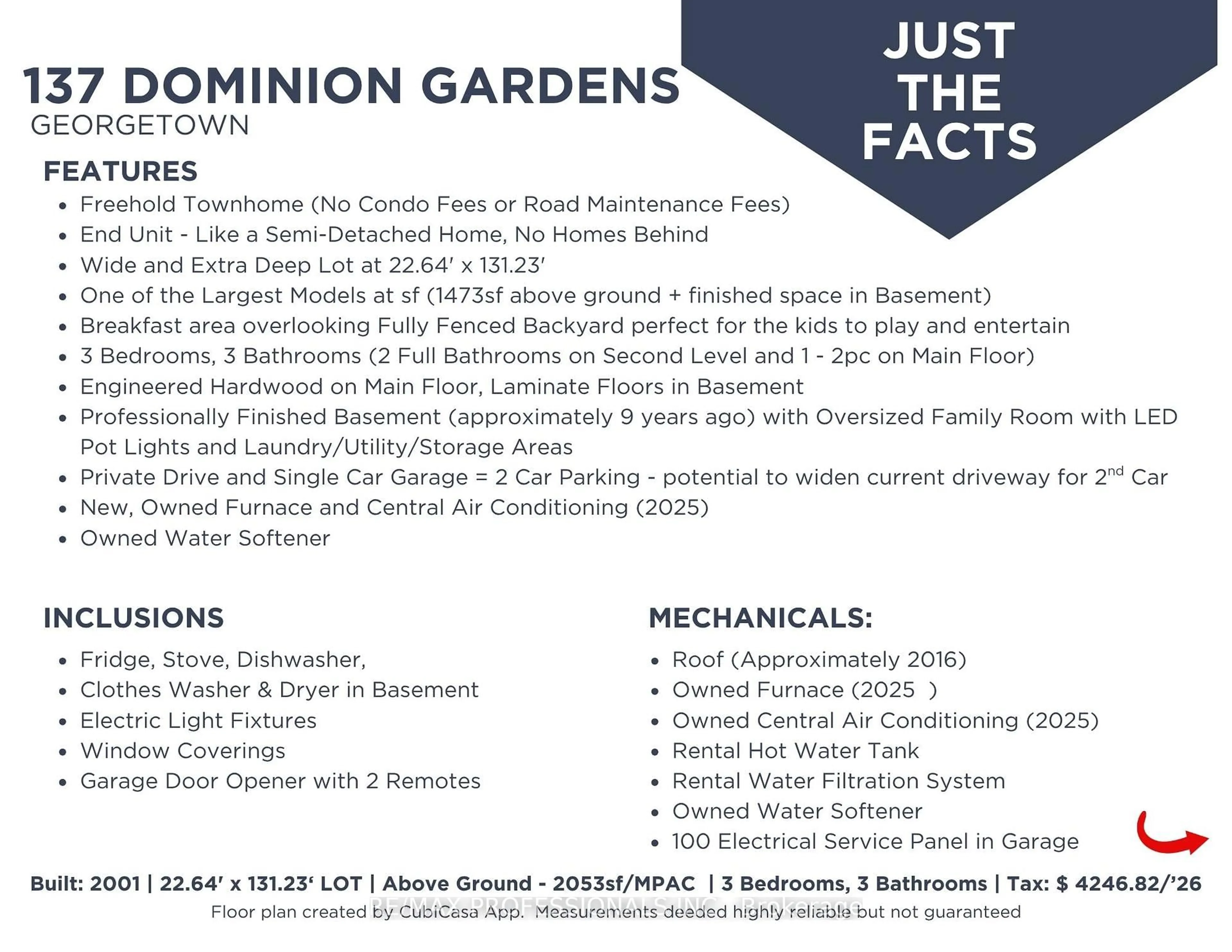 Unknown for 137 Dominion Gardens Dr, Halton Hills Ontario L7G 6B6