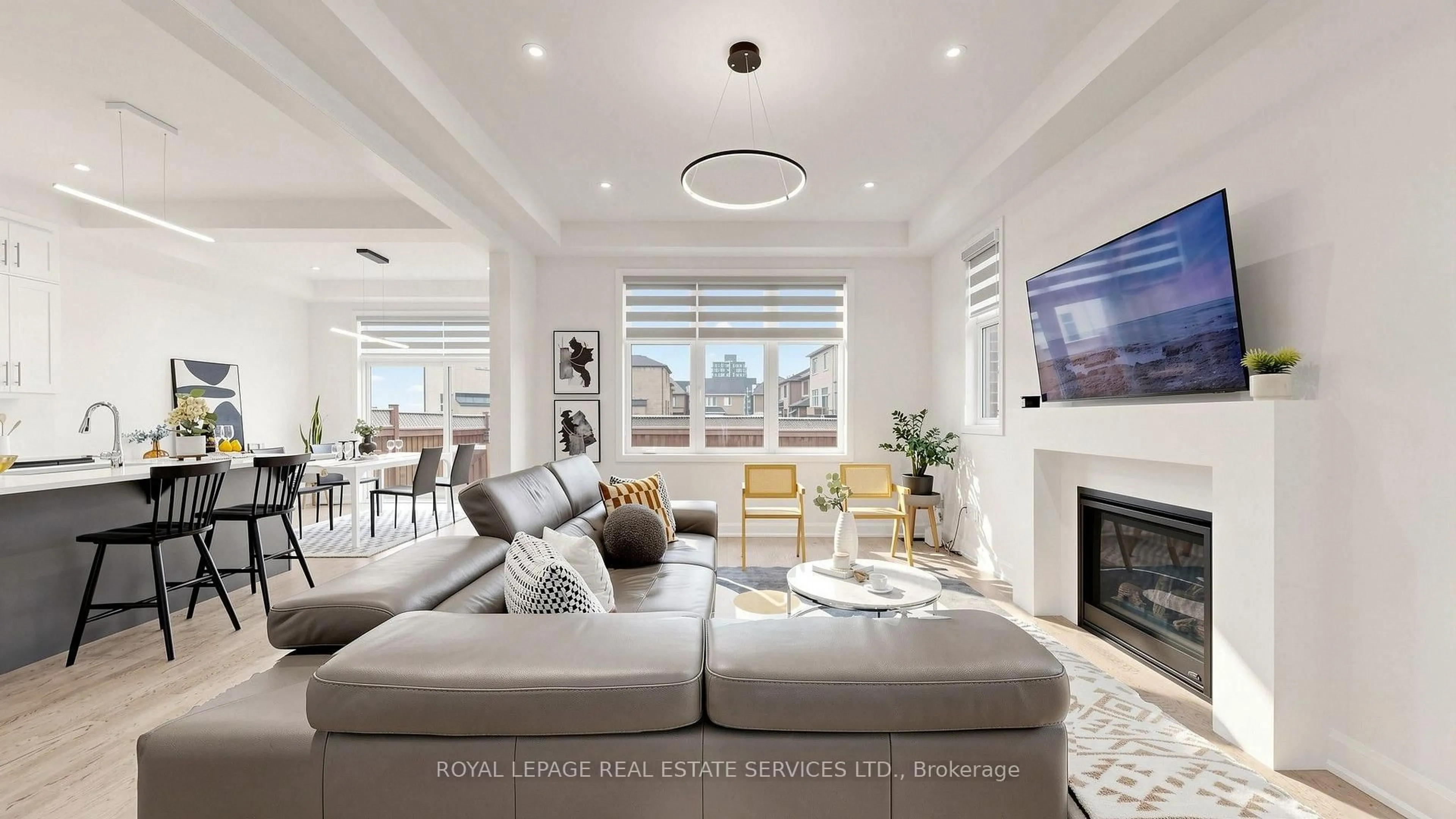 Living room with furniture, ceramic/tile floor for 1527 Varelas Passage, Oakville Ontario L6H 3S2