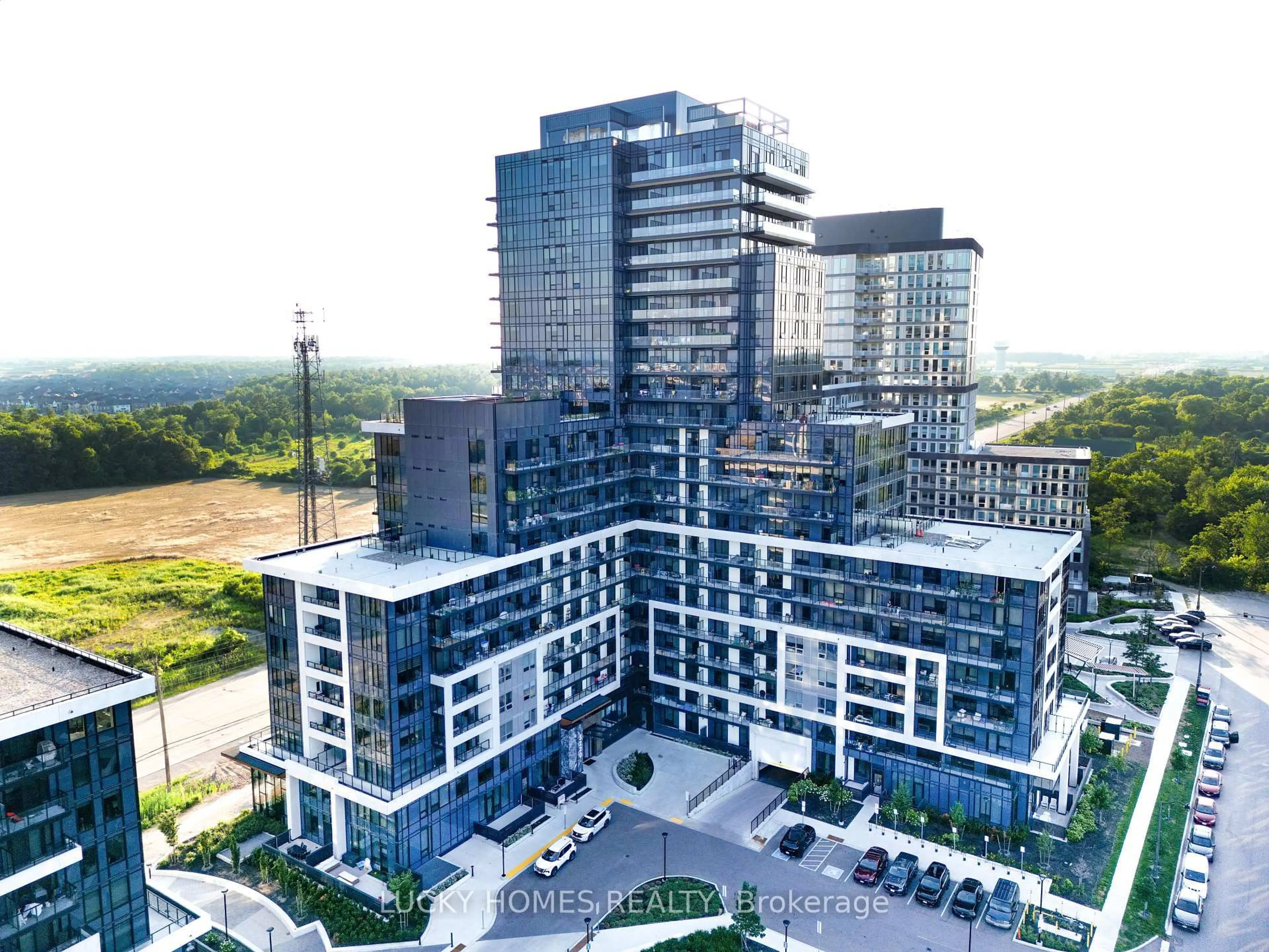 A pic from outside/outdoor area/front of a property/back of a property/a pic from drone, city buildings view from balcony for 3220 William Coltson Ave #315, Oakville Ontario L6H 7X9