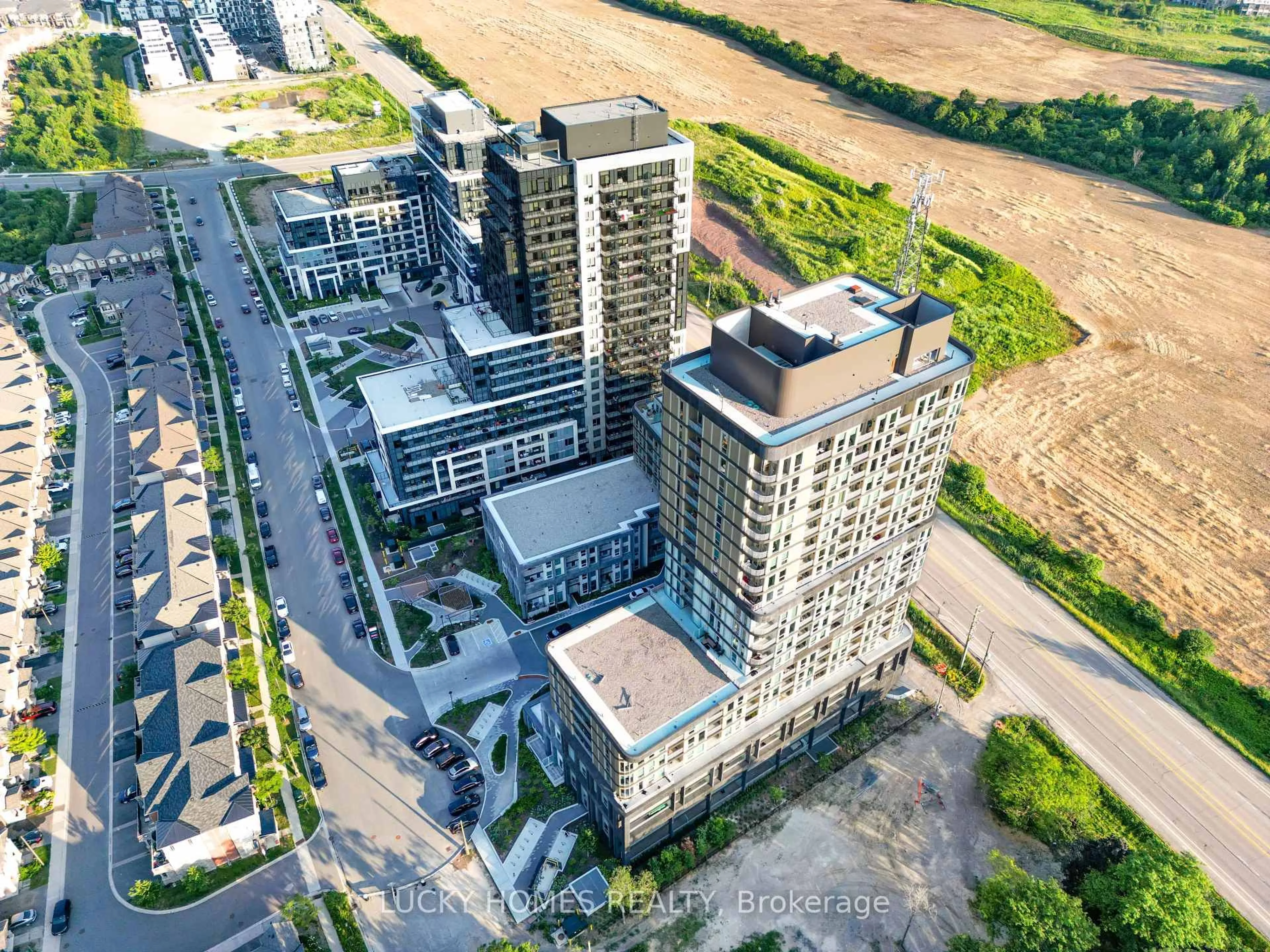 A pic from outside/outdoor area/front of a property/back of a property/a pic from drone, city buildings view from balcony for 3220 William Coltson Ave #315, Oakville Ontario L6H 7X9