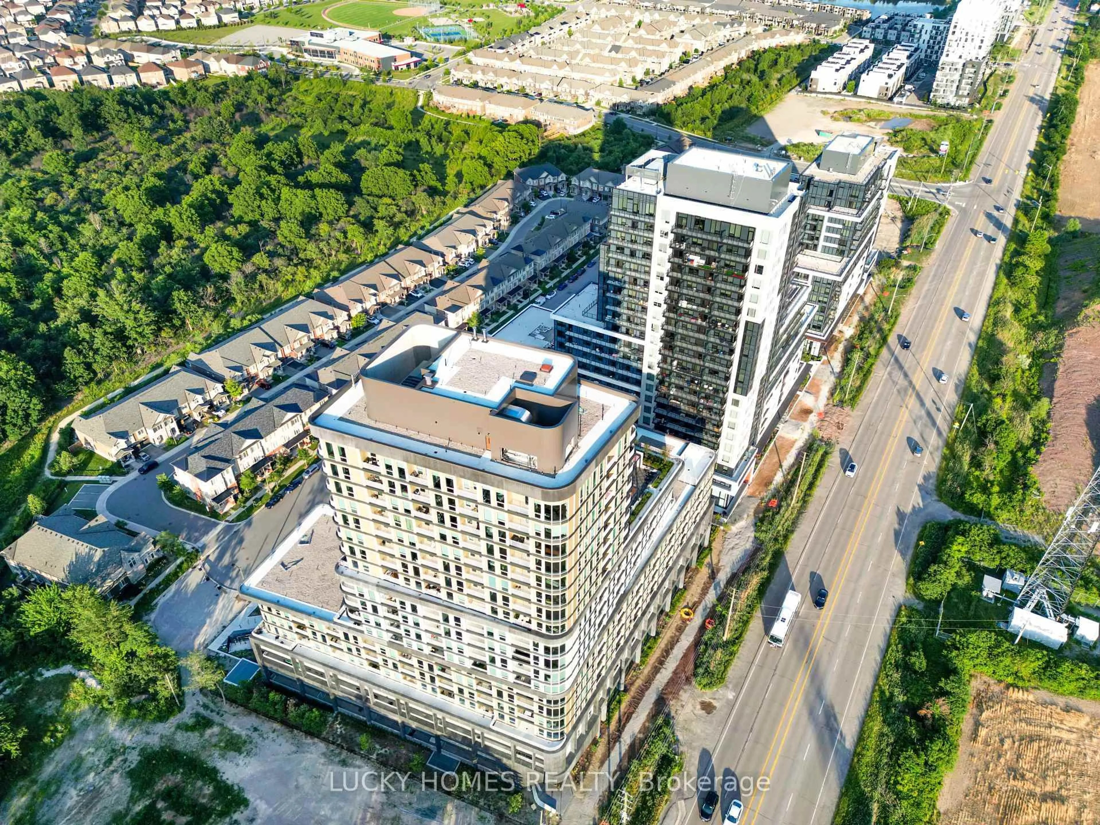 A pic from outside/outdoor area/front of a property/back of a property/a pic from drone, city buildings view from balcony for 3220 William Coltson Ave #315, Oakville Ontario L6H 7X9