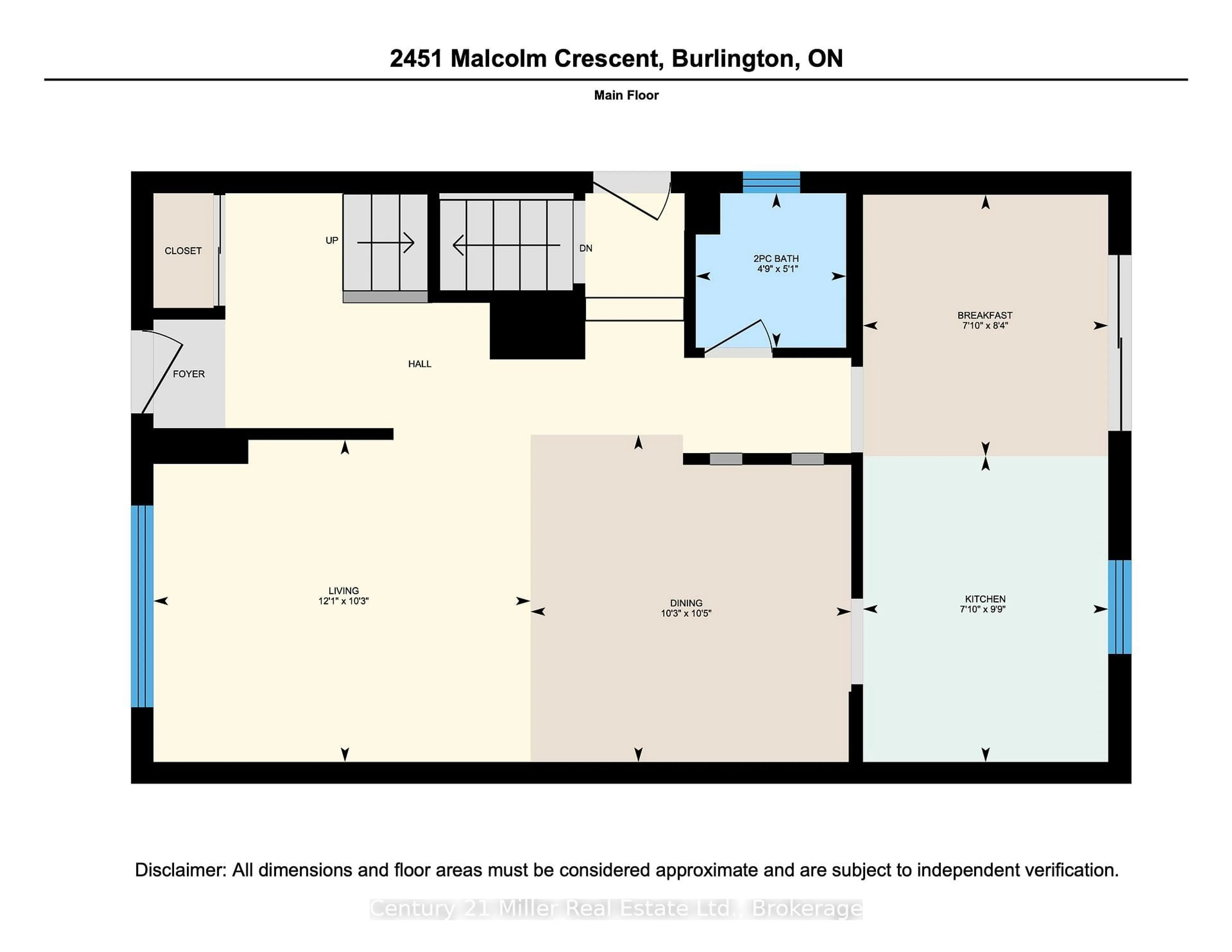 Floor plan for 2451 Malcolm Cres, Burlington Ontario L7P 3Y7