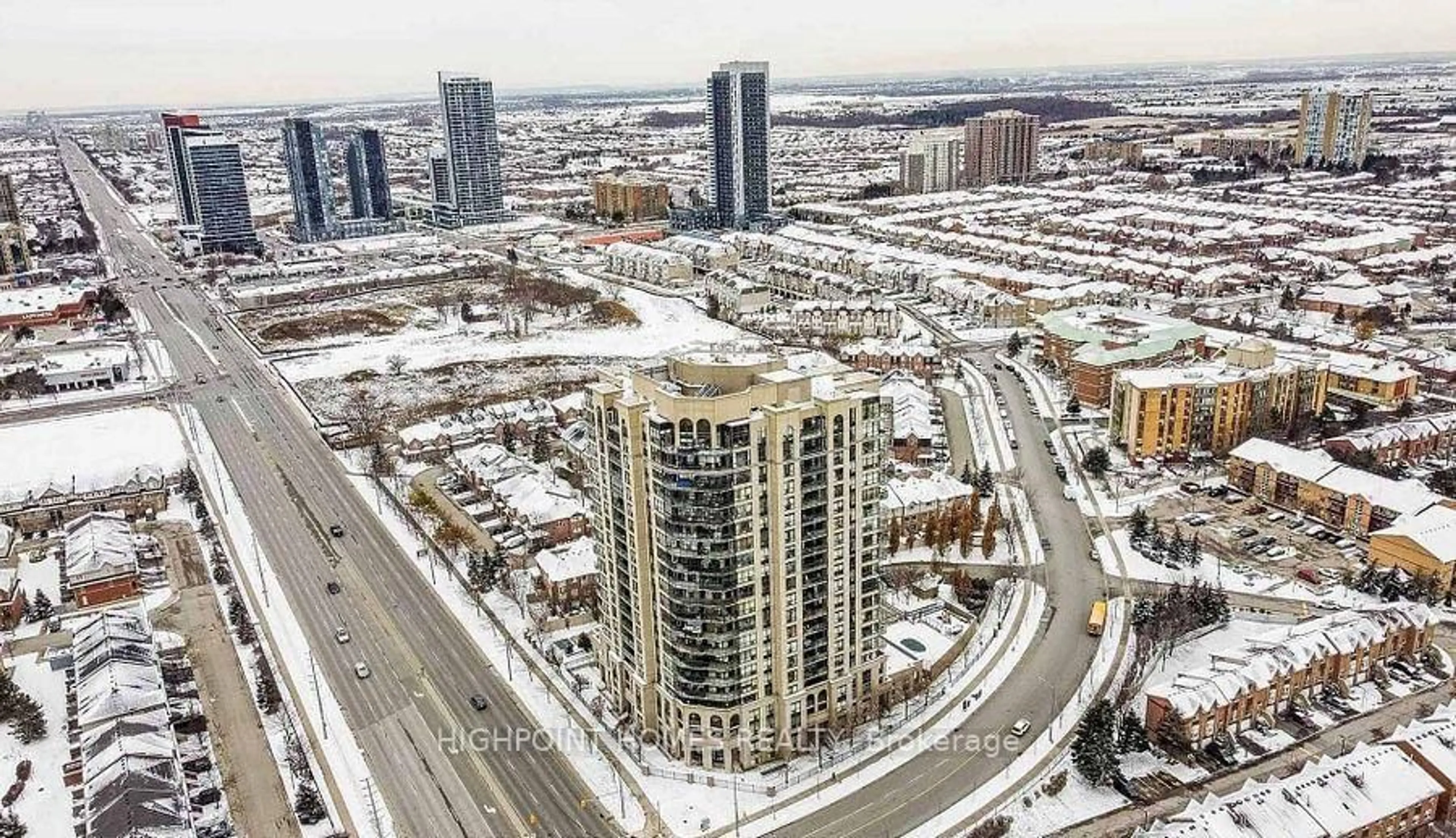 A pic from outside/outdoor area/front of a property/back of a property/a pic from drone, city buildings view from balcony for 220 Forum Dr #103, Mississauga Ontario L4Z 4K1