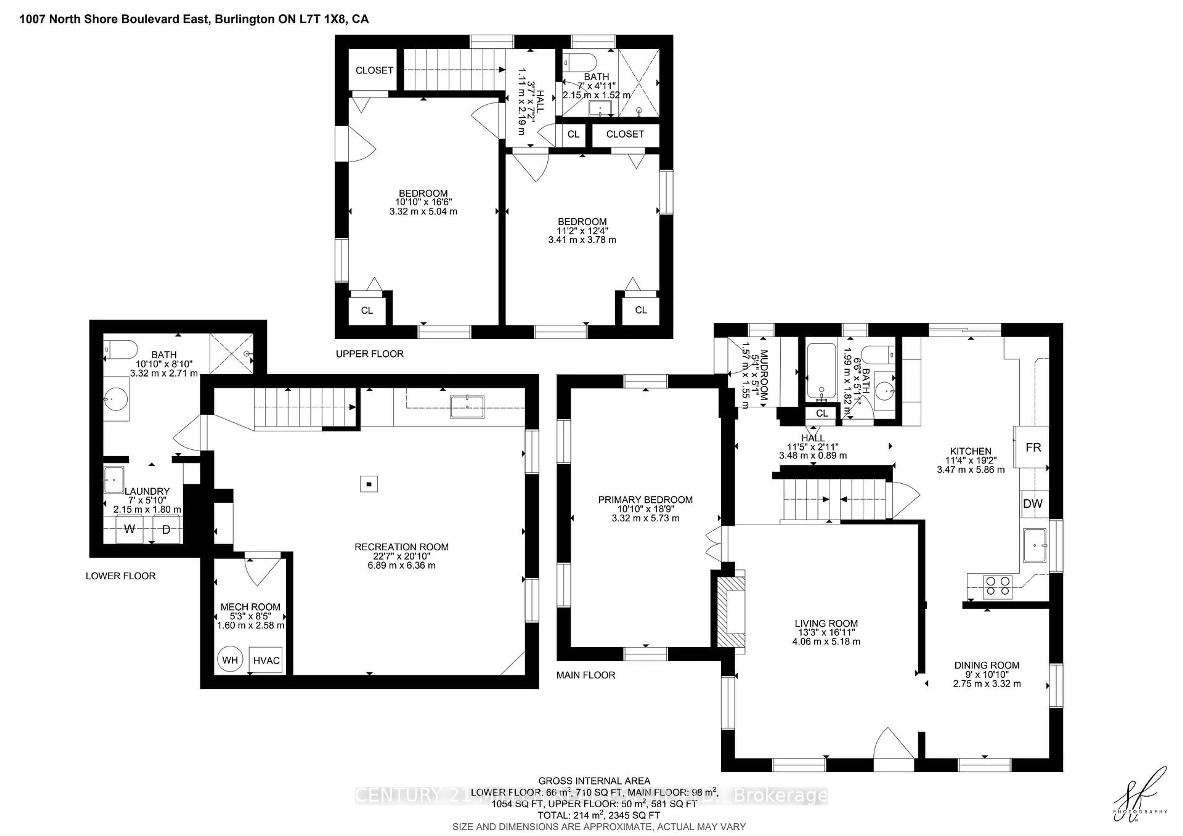 Floor plan for 1007 North Shore Blvd, Burlington Ontario L7T 1X8