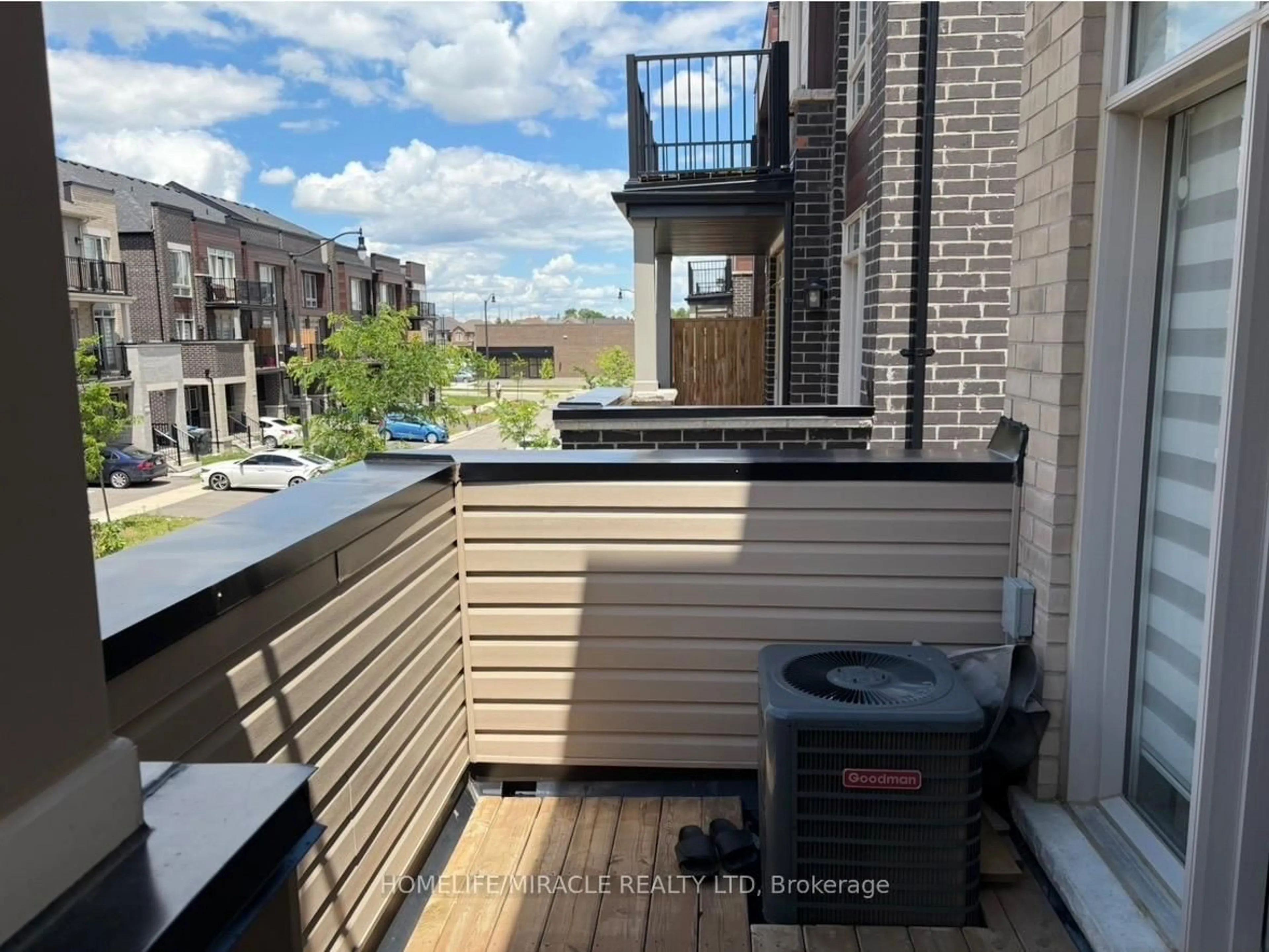 Balcony in the apartment, city buildings view from balcony for 23 Arrowview Dr, Brampton Ontario L7A 5H6