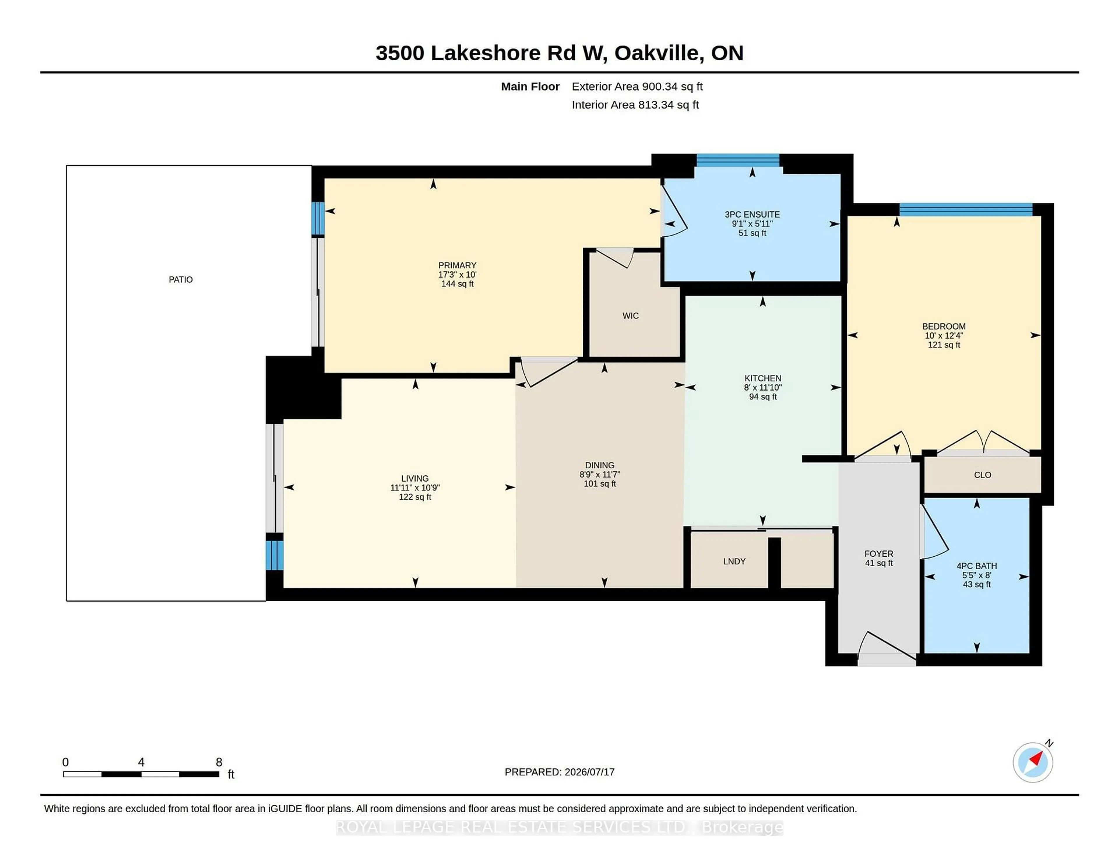 Floor plan for 3500 Lakeshore Rd #122C, Oakville Ontario L6L 0B4
