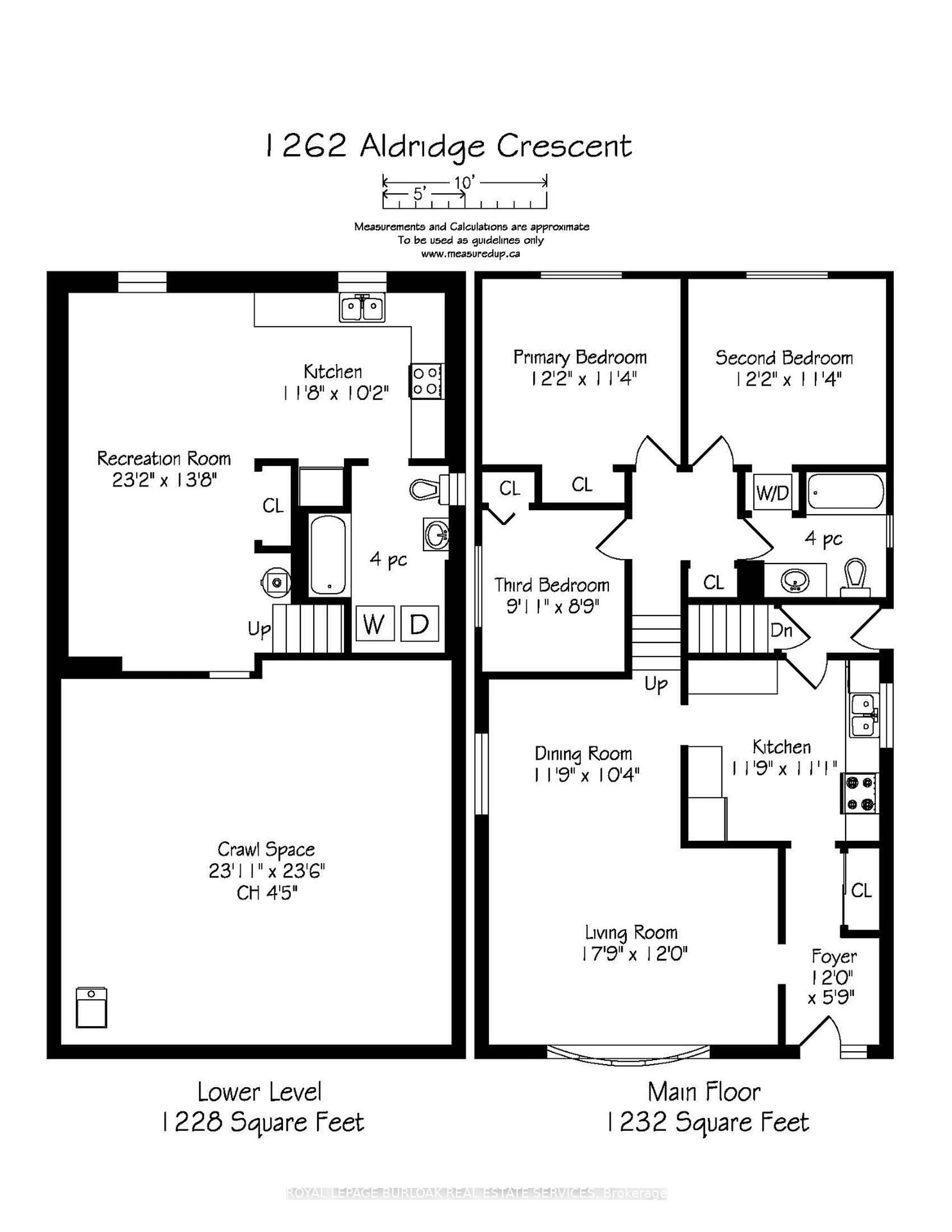 Floor plan for 1262 Aldridge Cres, Burlington Ontario L7M 1H9