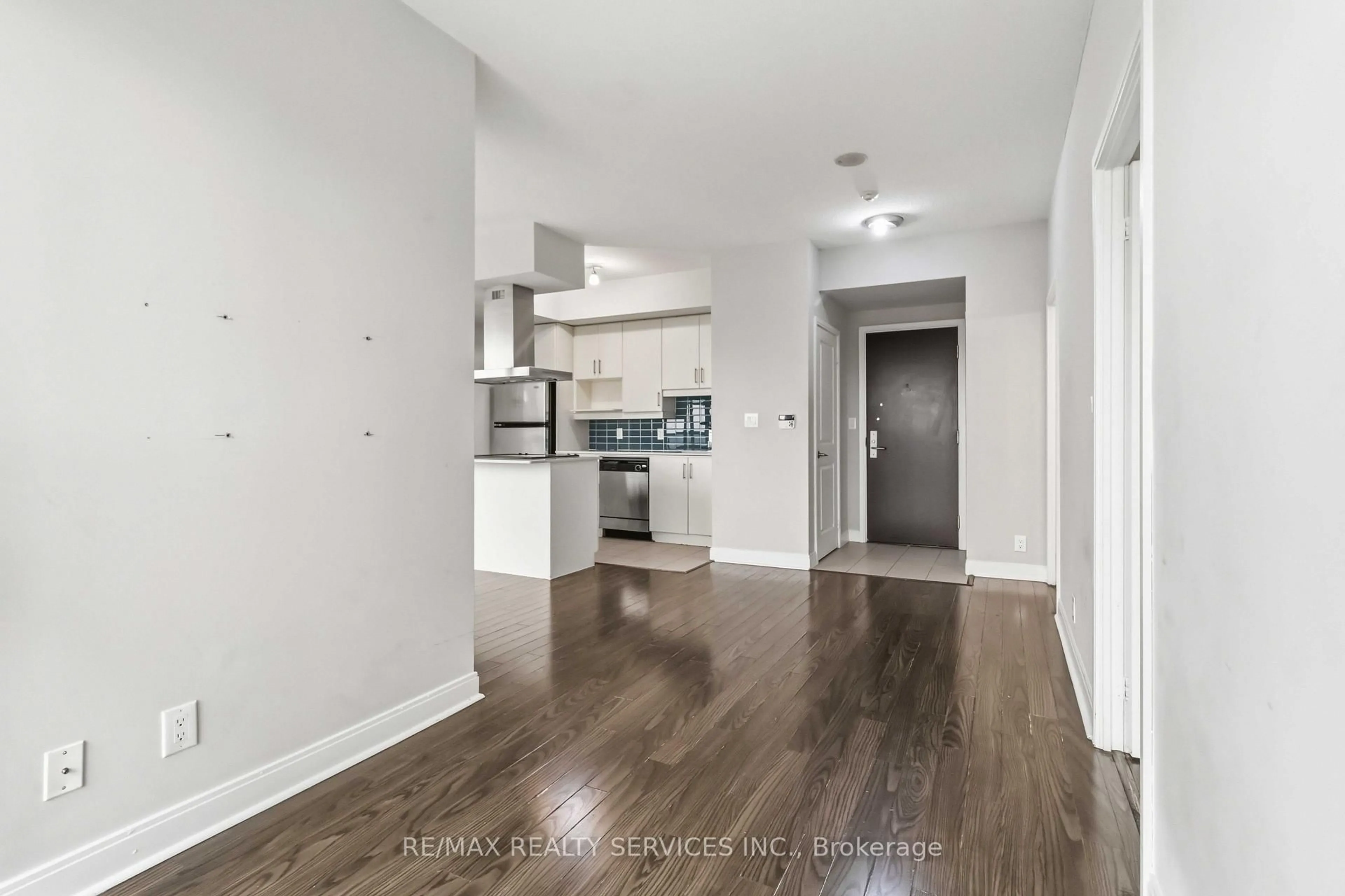 Open concept kitchen, wood/laminate floor for 60 Absolute Ave #1405, Mississauga Ontario L4Z 0A9