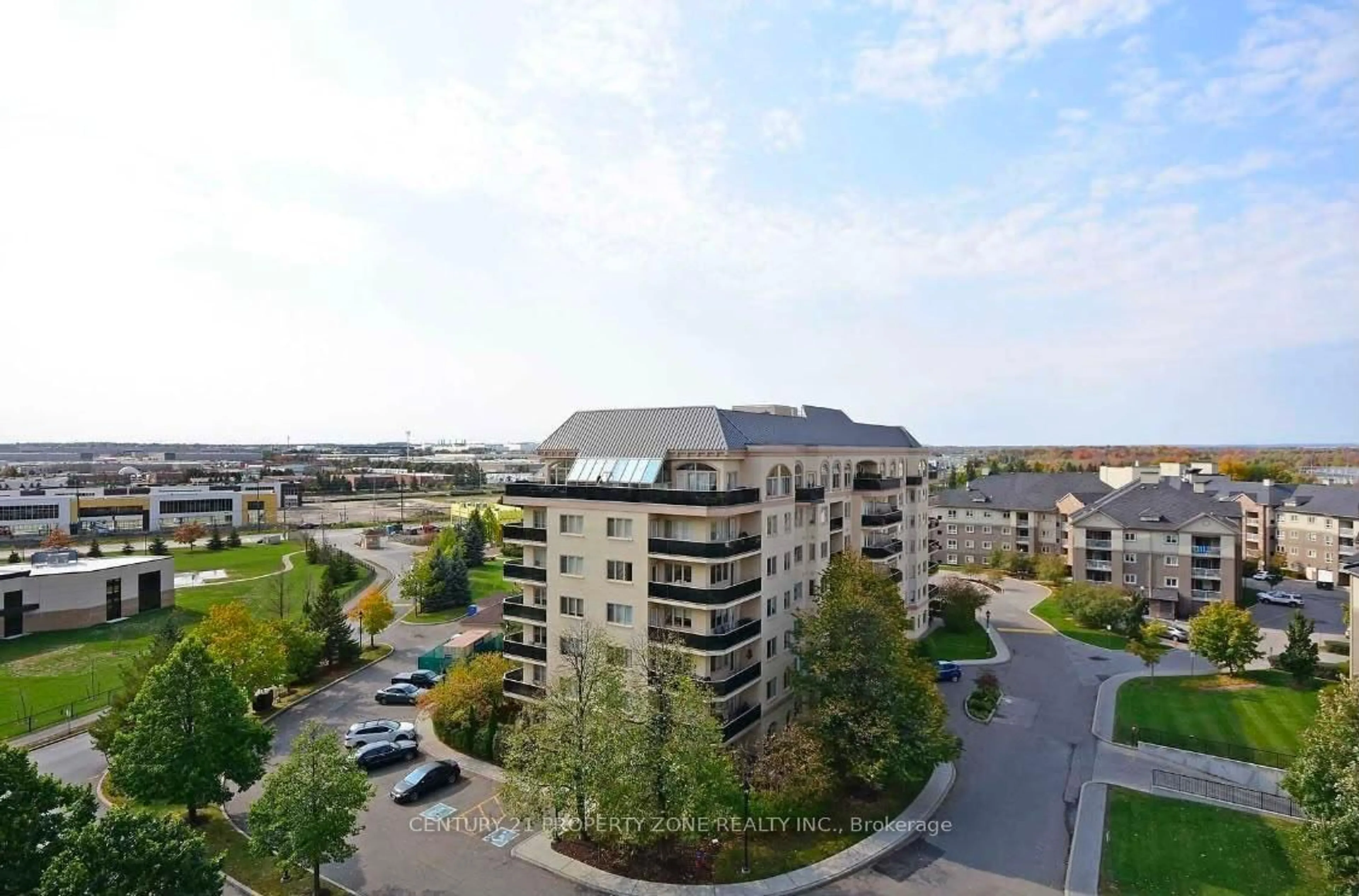 A pic from outside/outdoor area/front of a property/back of a property/a pic from drone, city buildings view from balcony for 10 Dayspring Circ #803, Brampton Ontario L6P 1B9