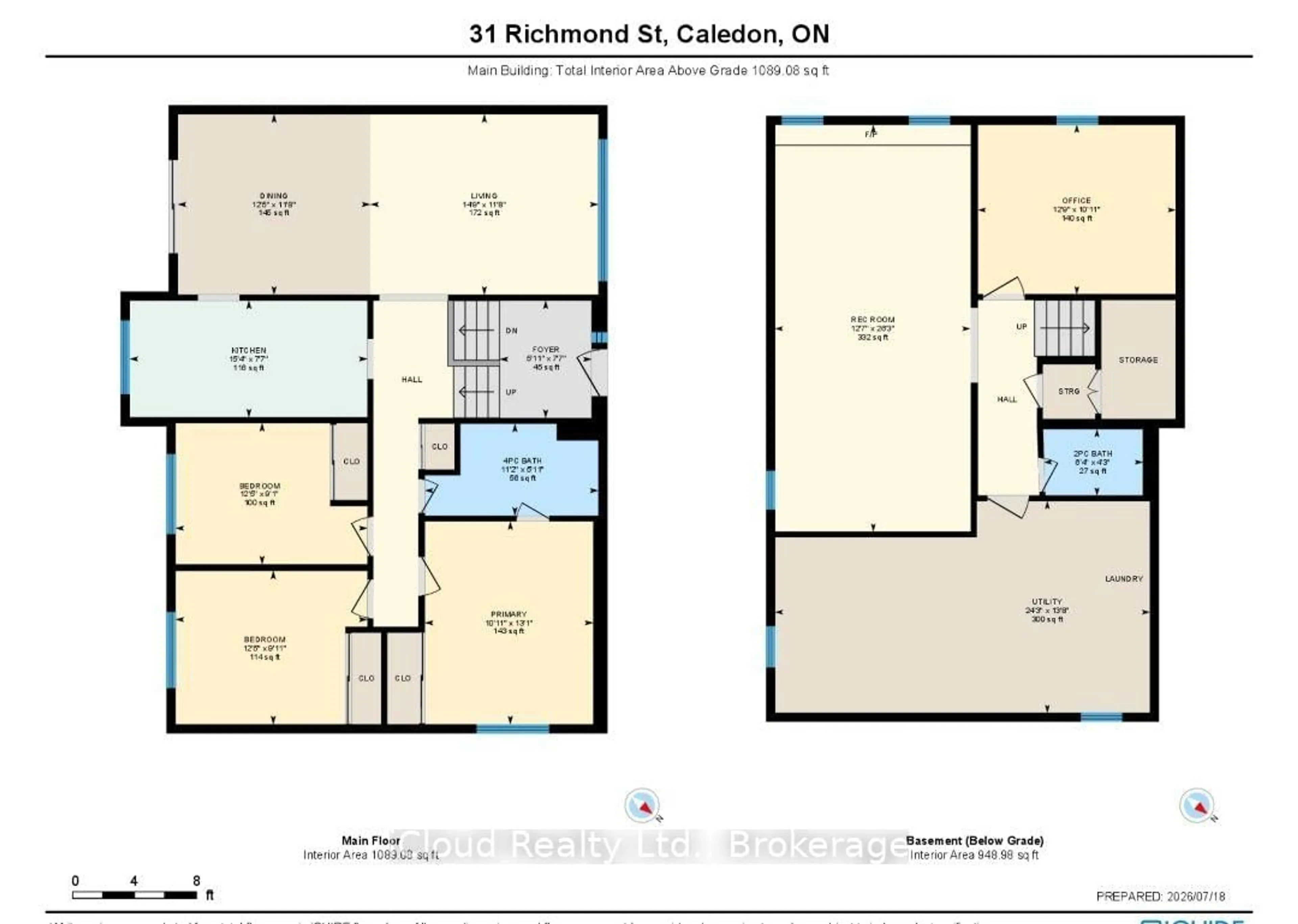 Floor plan for 31 Richmond St, Caledon Ontario L7K 0A2