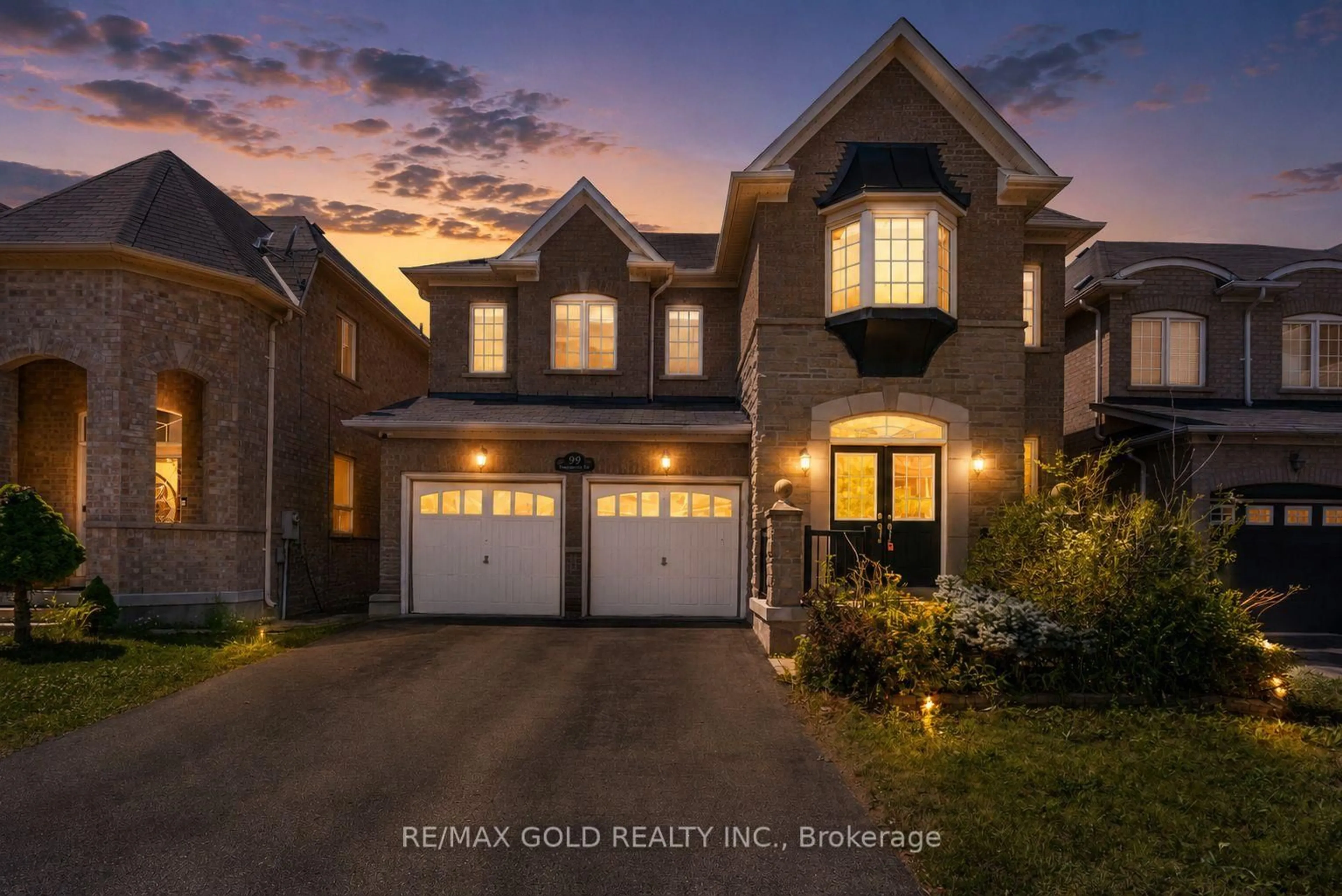 Home with brick exterior material, street for 99 Watsonbrook Dr, Brampton Ontario L6R 0R5